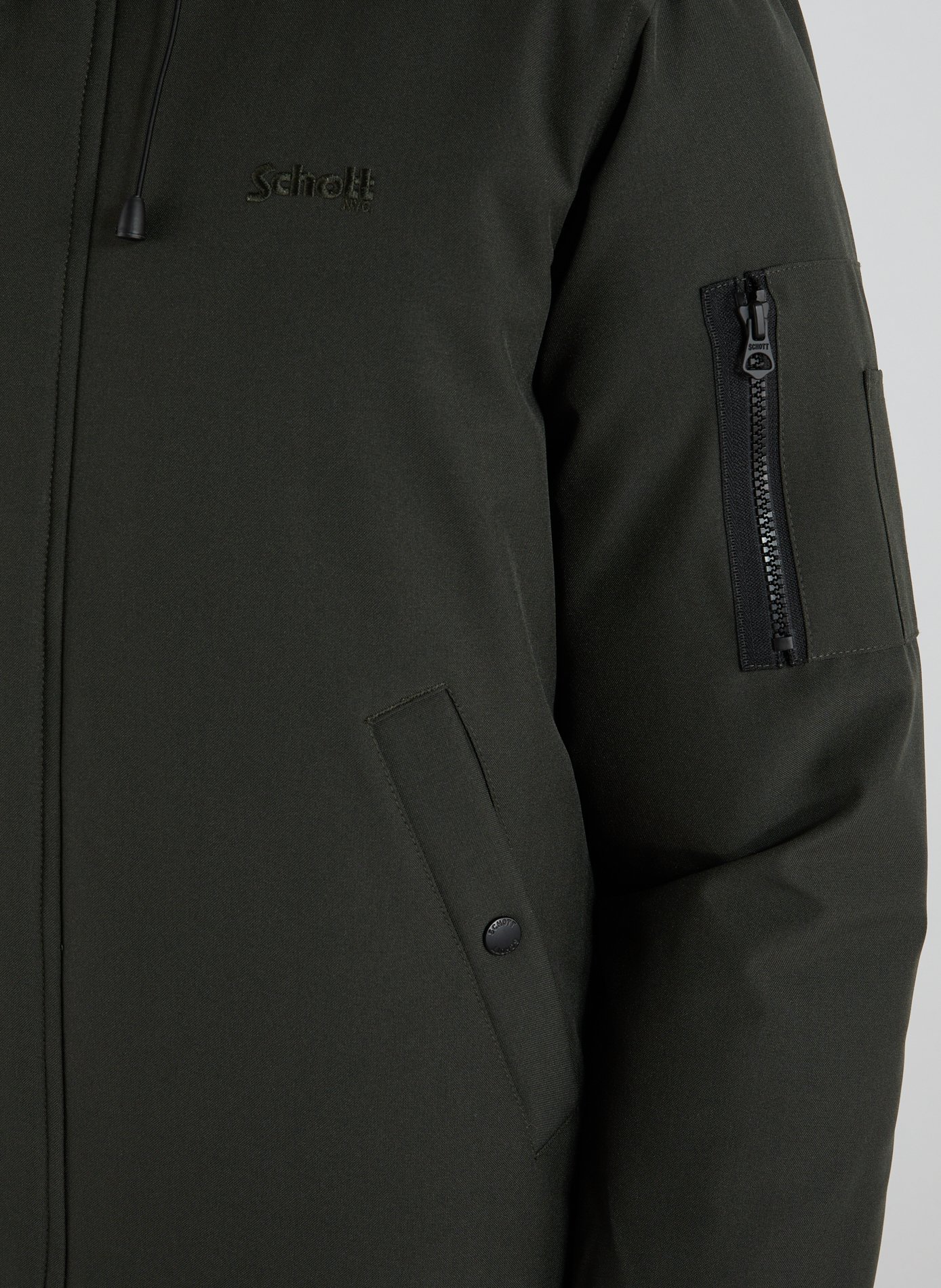 Parka unie à capuche SCHOTT Kaki