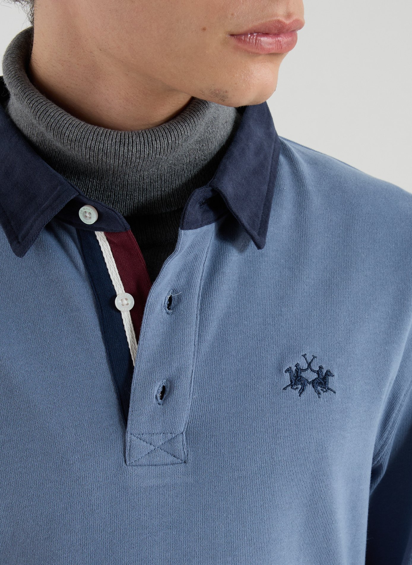 Polo à manches longues en coton LA MARTINA Bleu