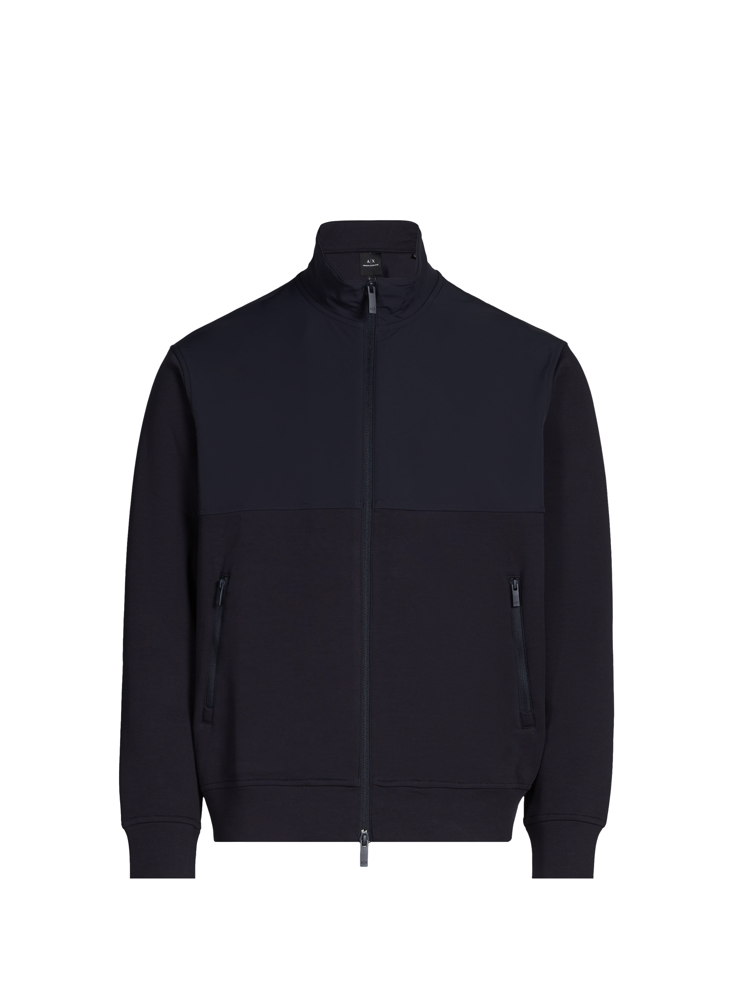 Sweatshirt droit bi matière en coton mélangé ARMANI EXCHANGE Bleu