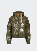 Quilted oversized puffer jacket with high collar NINE Khaki