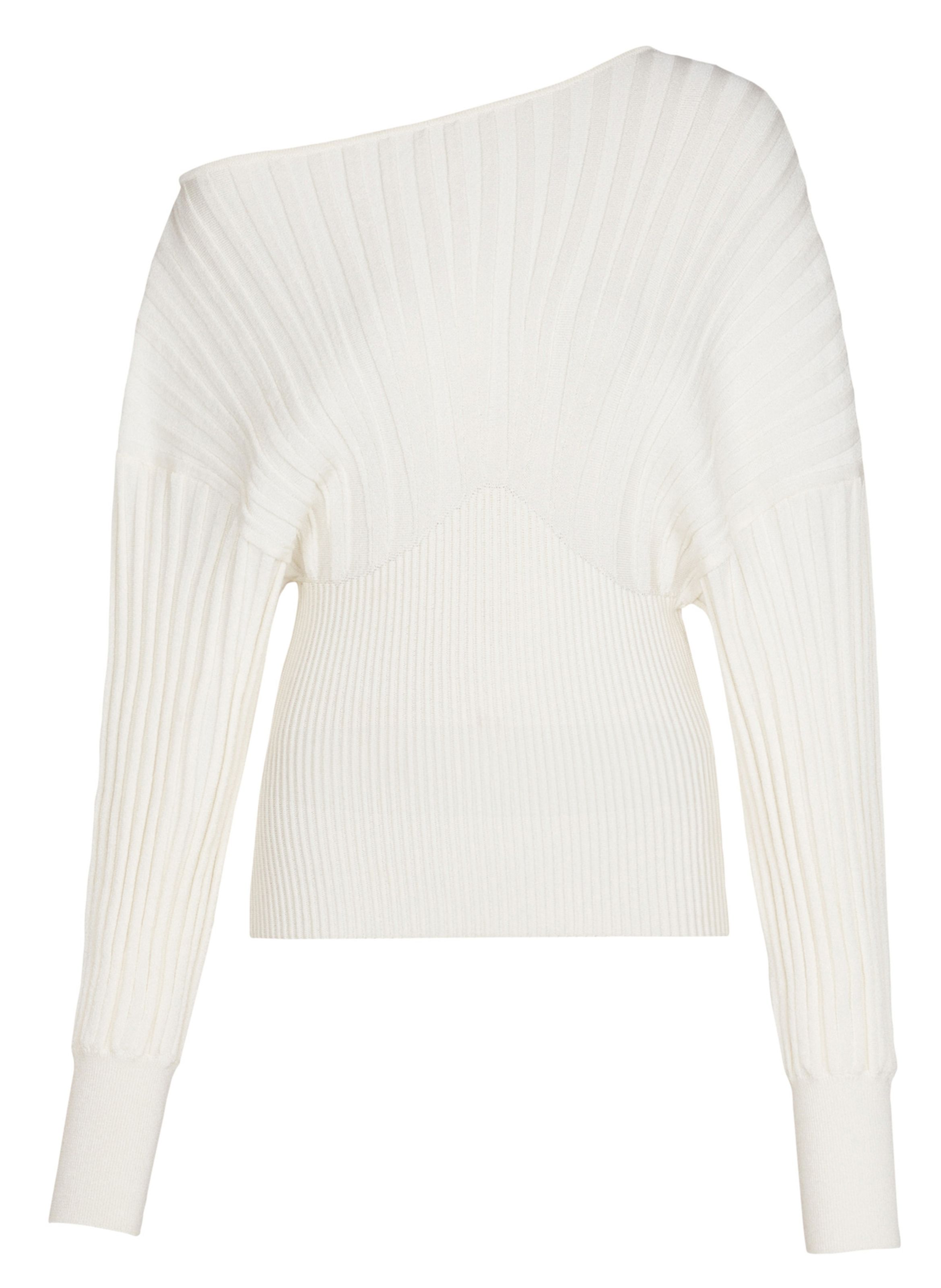 Pull en maille tube BALMAIN Blanc