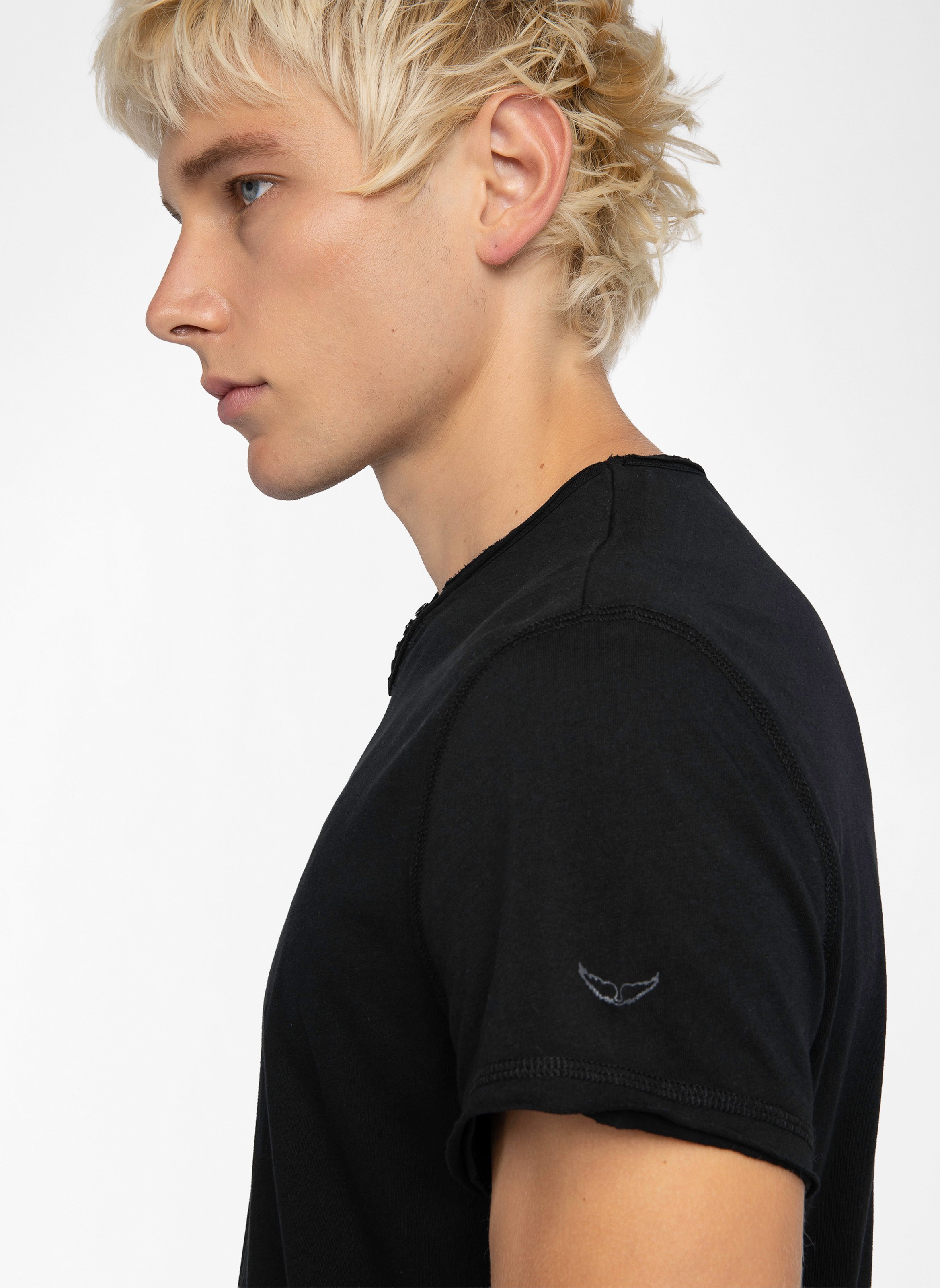 Tee-shirt droit en coton bio monastir ZADIG&VOLTAIRE Noir