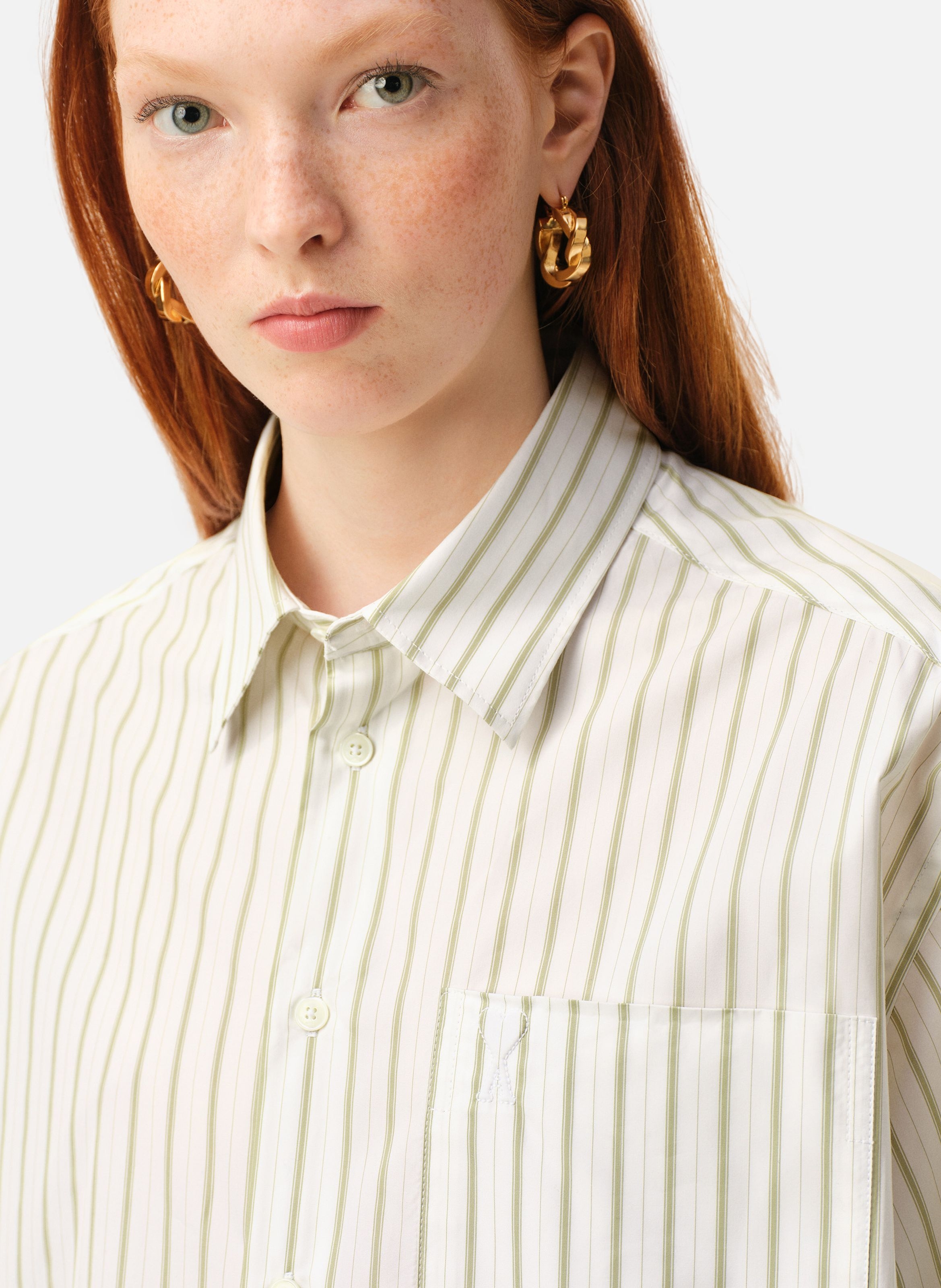 Chemise boxy manches longues ami de coeur unisexe en coton AMI PARIS Blanc