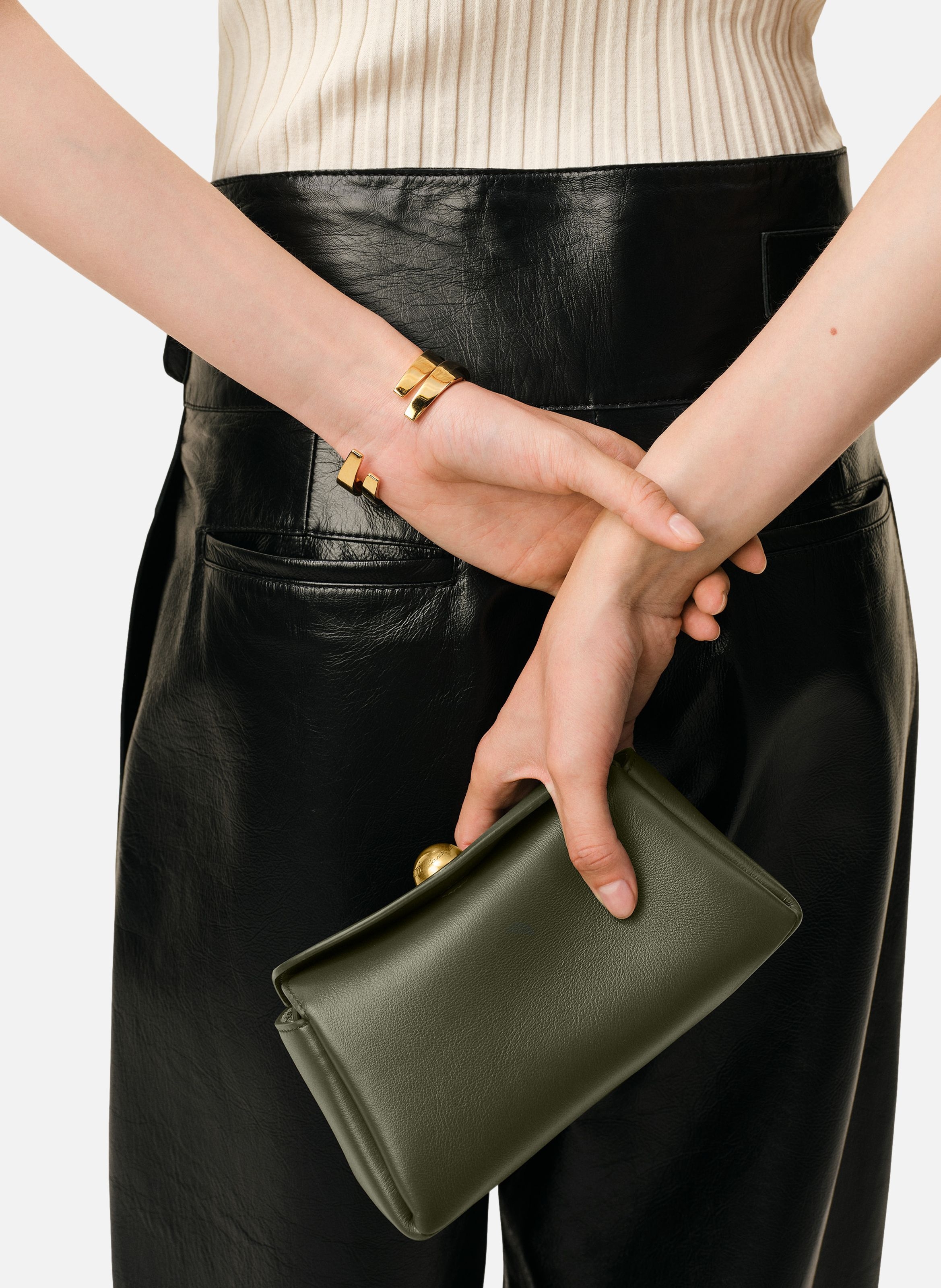 Mini sac carrousel unisexe en cuir de veau AMI PARIS Vert