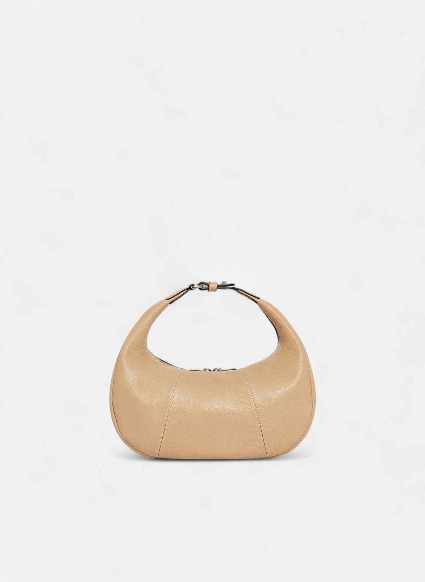 Petit sac hobo juliette en cuir grainé LE TANNEUR Beige