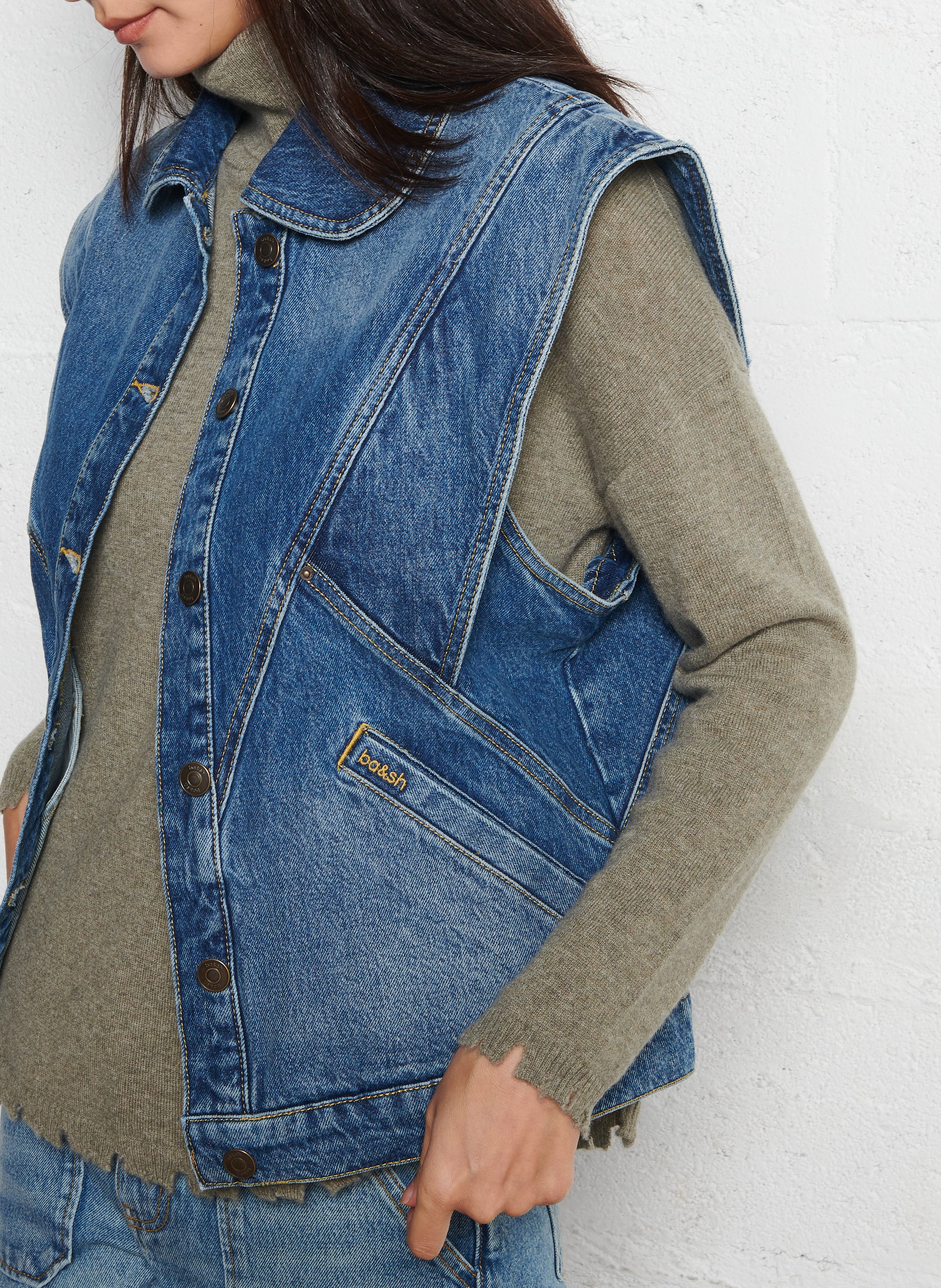 Blouson en denim coton max BA&SH Bleu
