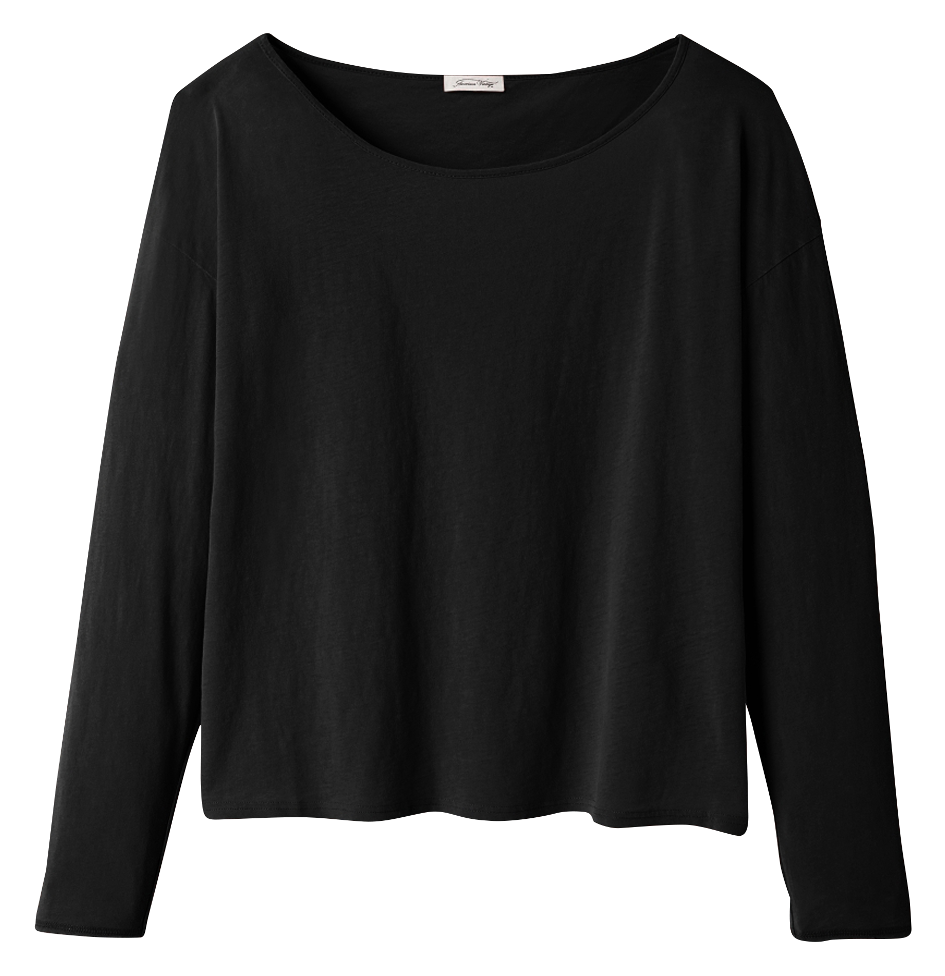 Tee-shirt ample à col bateau en coton aksun AMERICAN VINTAGE Noir