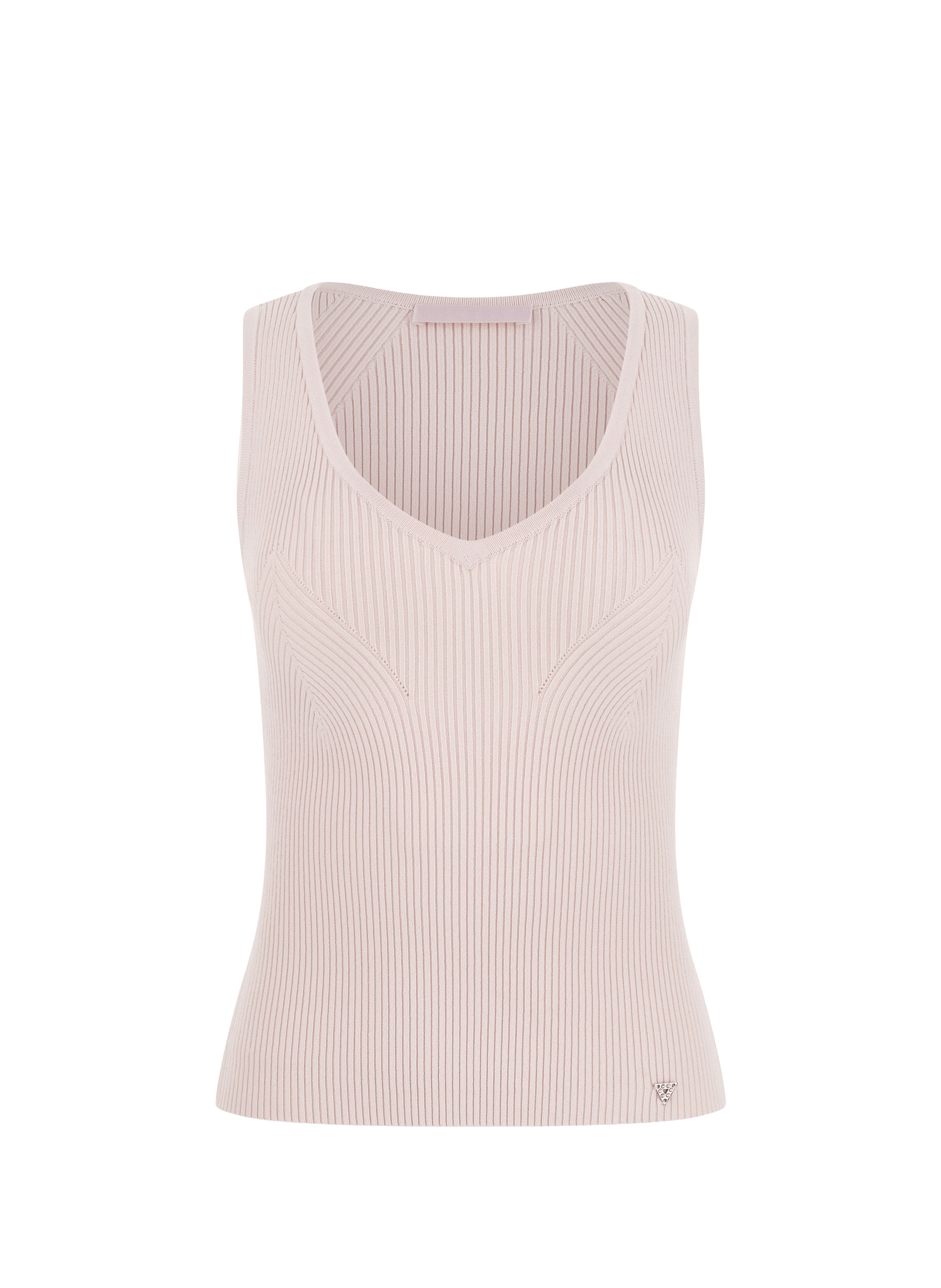 Top col V coupe ajustée GUESS Rose