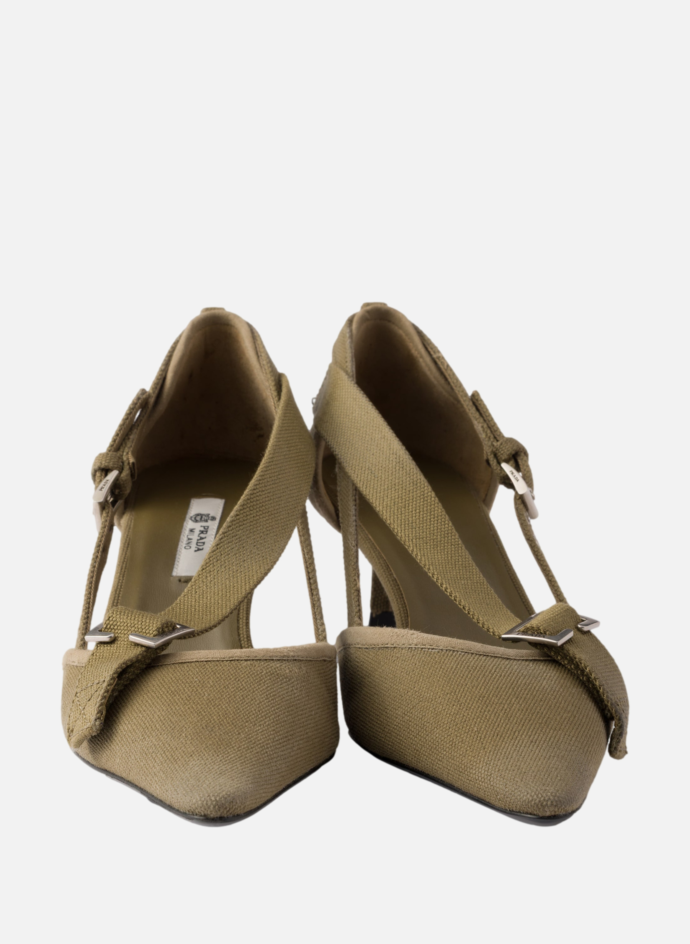 Escarpins en toile PRADA Vert