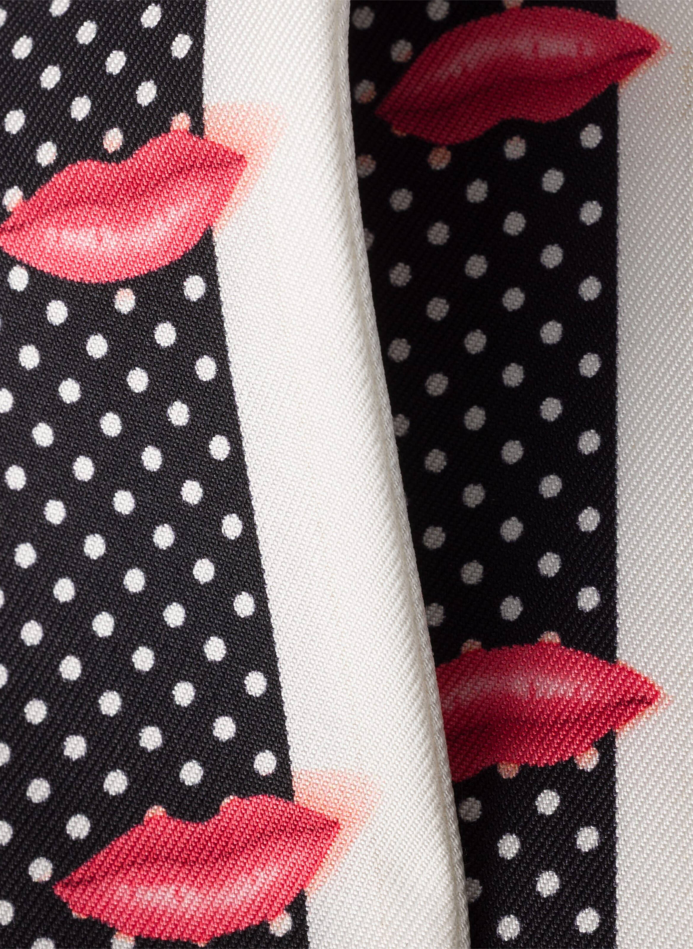 Foulard fin en sergé de soie imprimé PRADA Noir