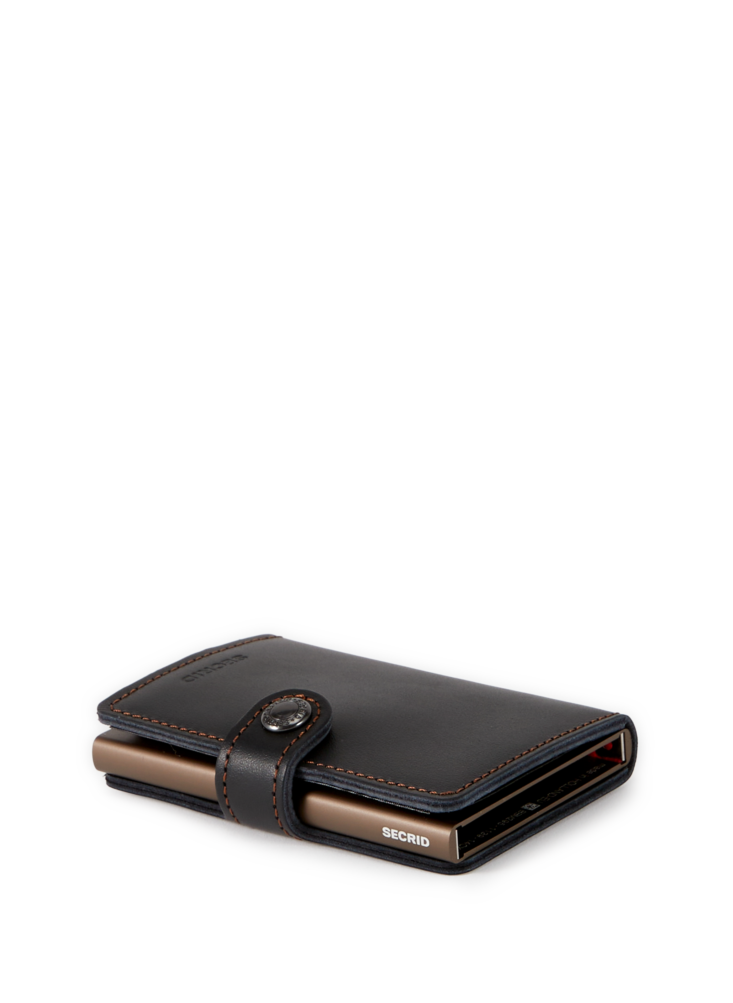 Mini mixed grain leather card holder SECRID Black