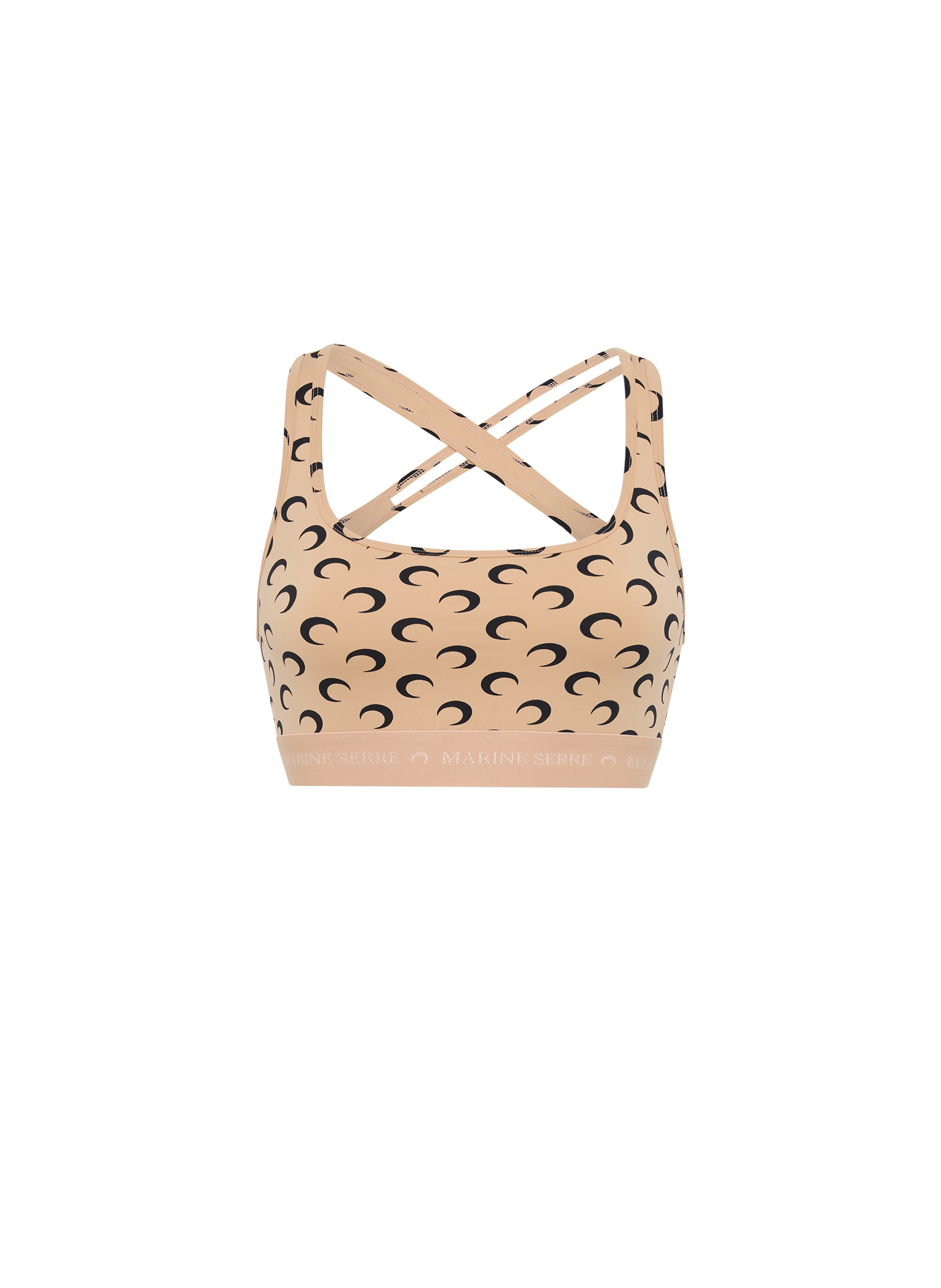 Brassière de sport en jersey imprimé moon MARINE SERRE Beige