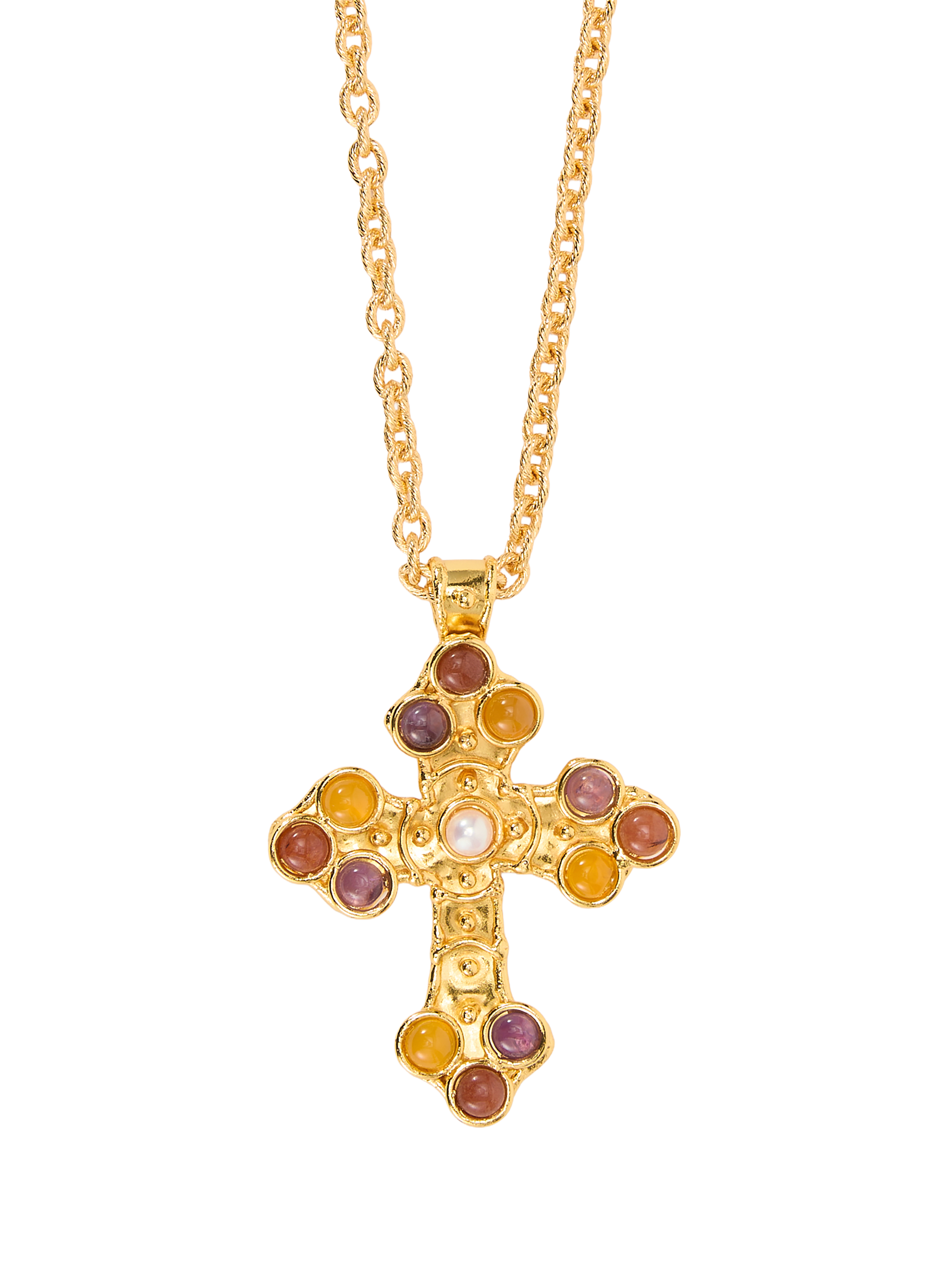 Collier chaîne Croix SYLVIA TOLEDANO Multicolore