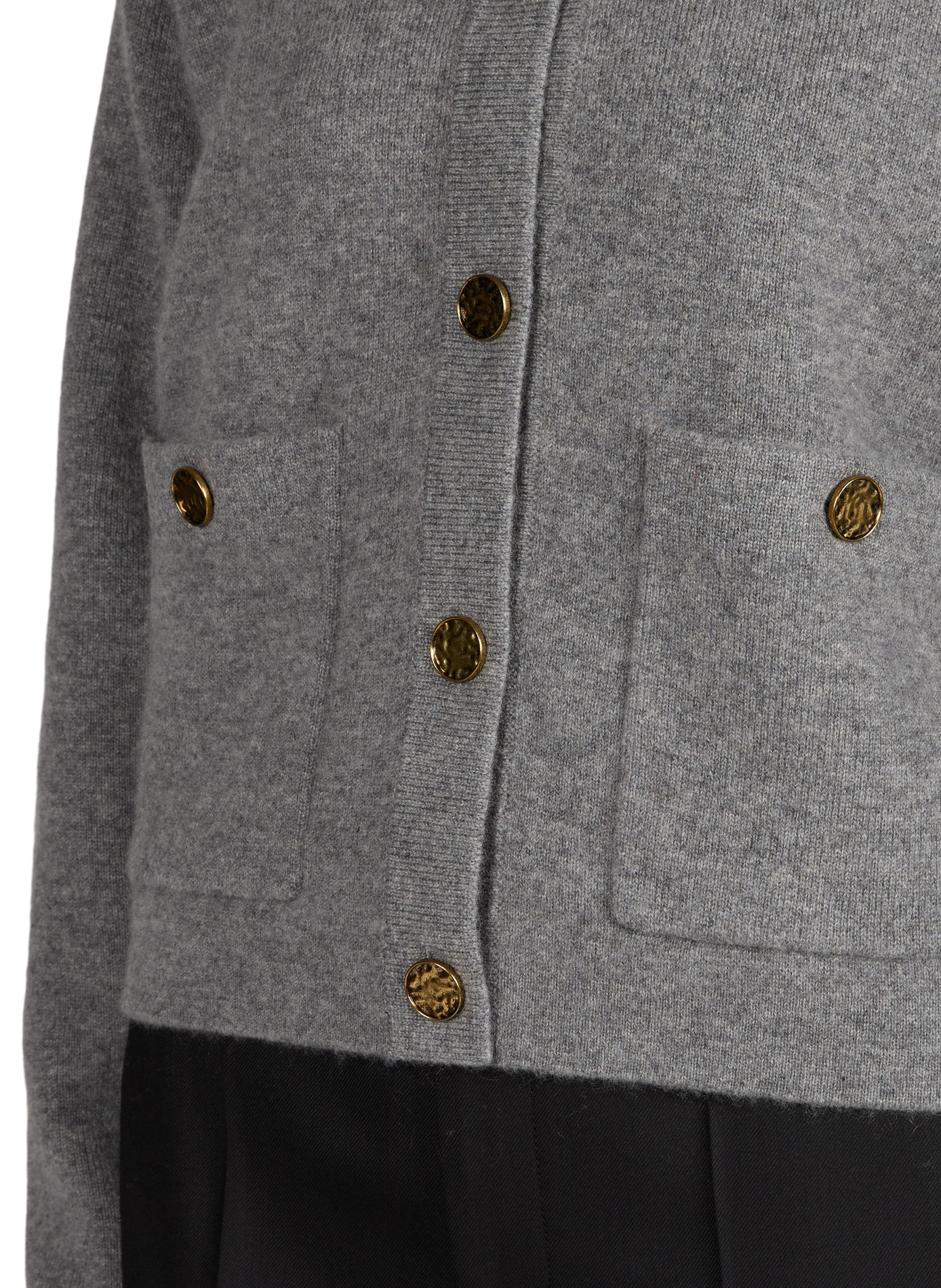 Cardigan court en cachemire et laine mélangées TOTEME Gris