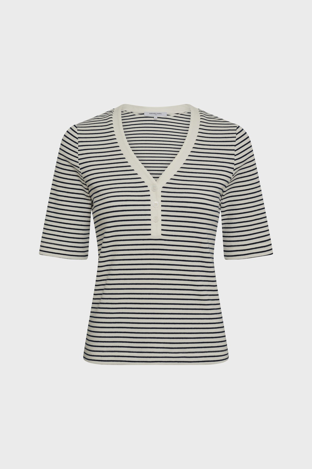 T-shirt décolleté à rayures en coton - maiva GERARD DAREL Bleu