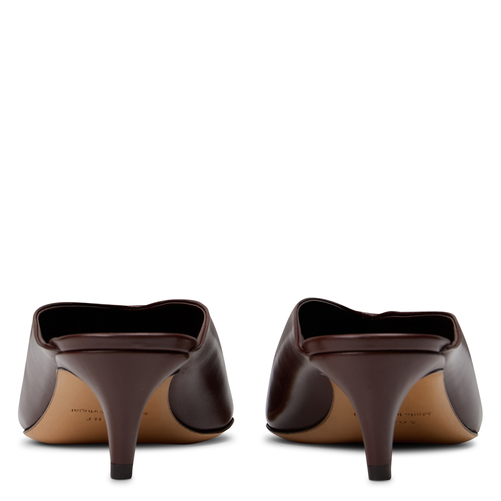 Mules à talon en cuir amalie SOEUR Marron