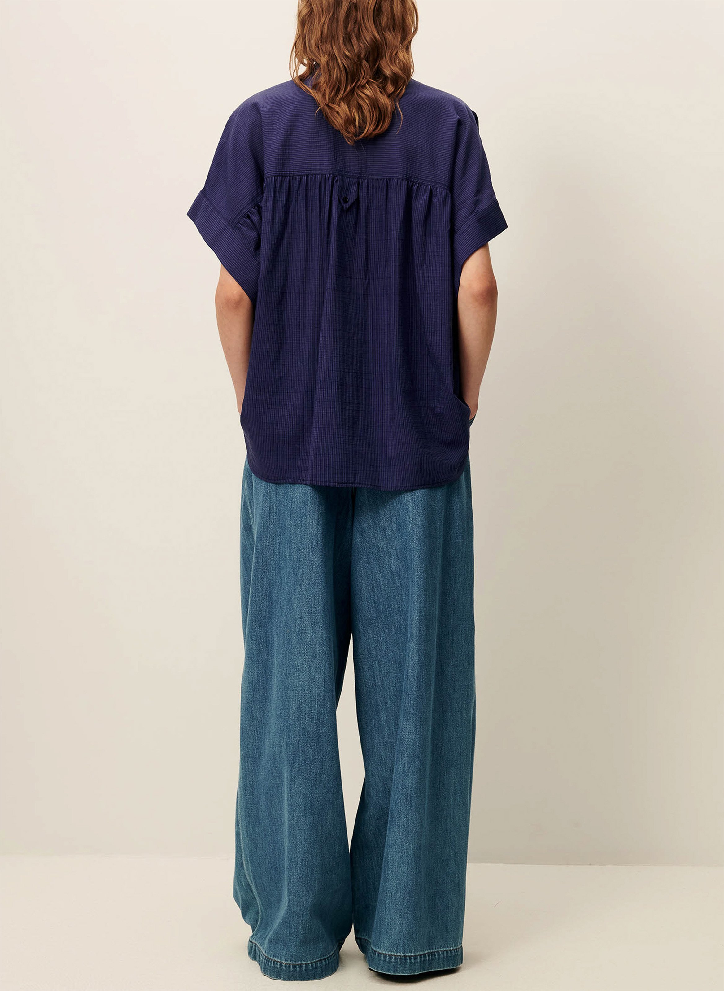 Chemise col rond rayée camille SESSUN Bleu