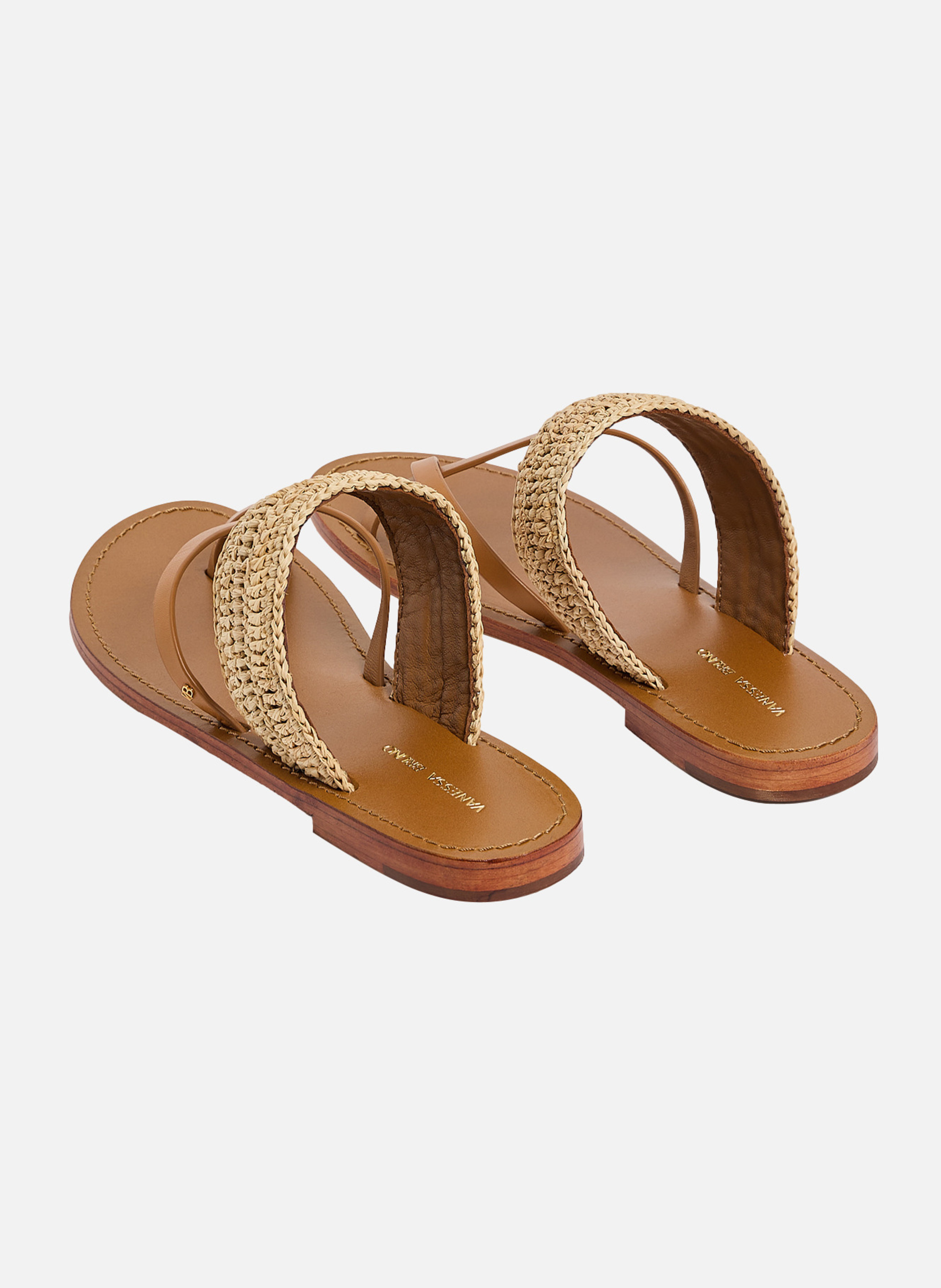Sandales plates en raphia VANESSA BRUNO Beige