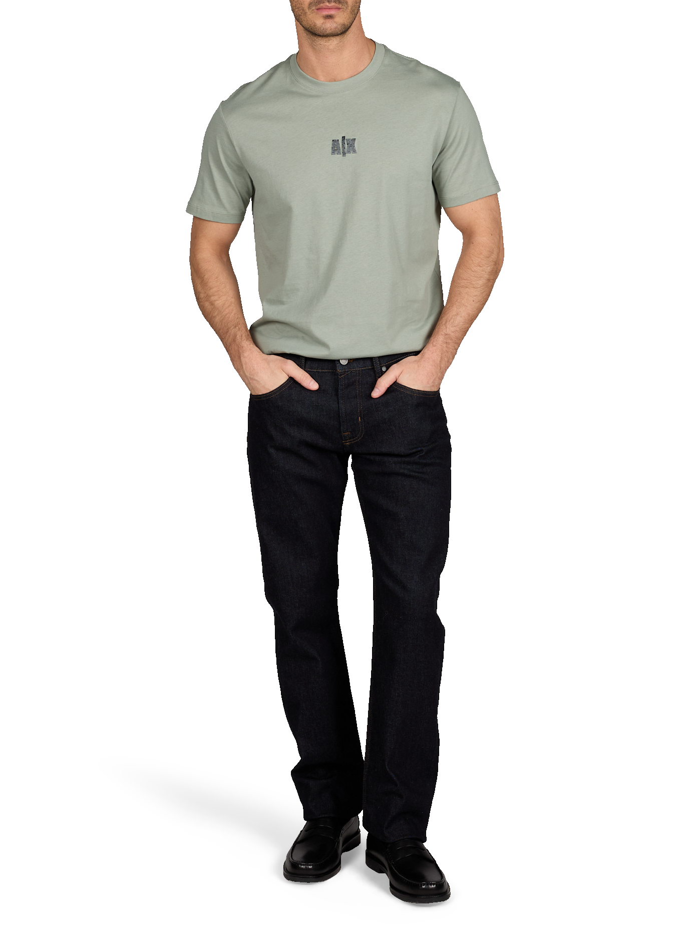 T-shirt à logo en coton ARMANI EXCHANGE Vert