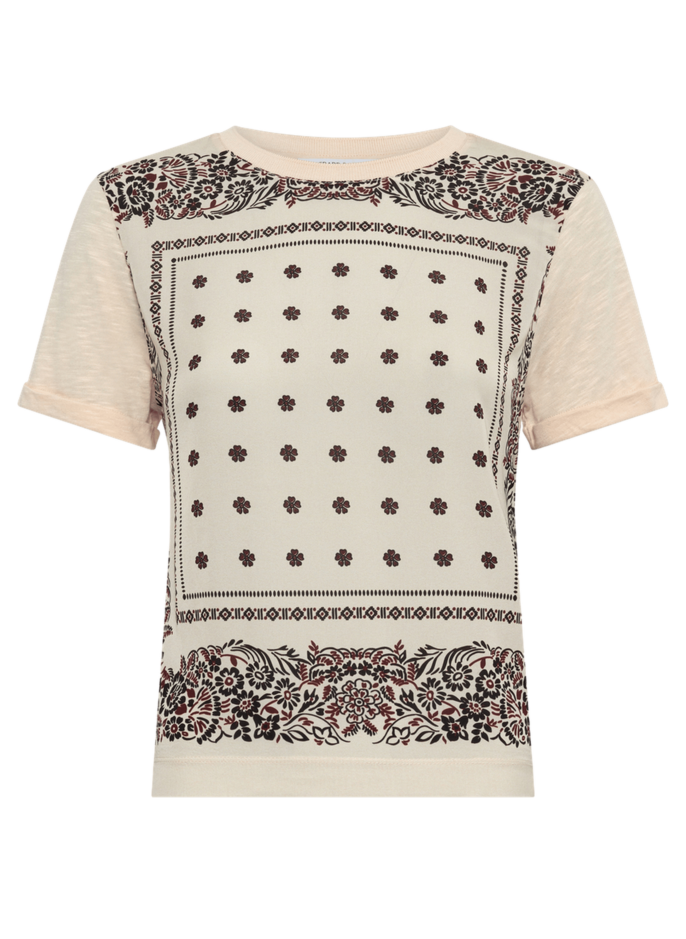 T-shirt bi matière esprit foulard - manolia GERARD DAREL Beige
