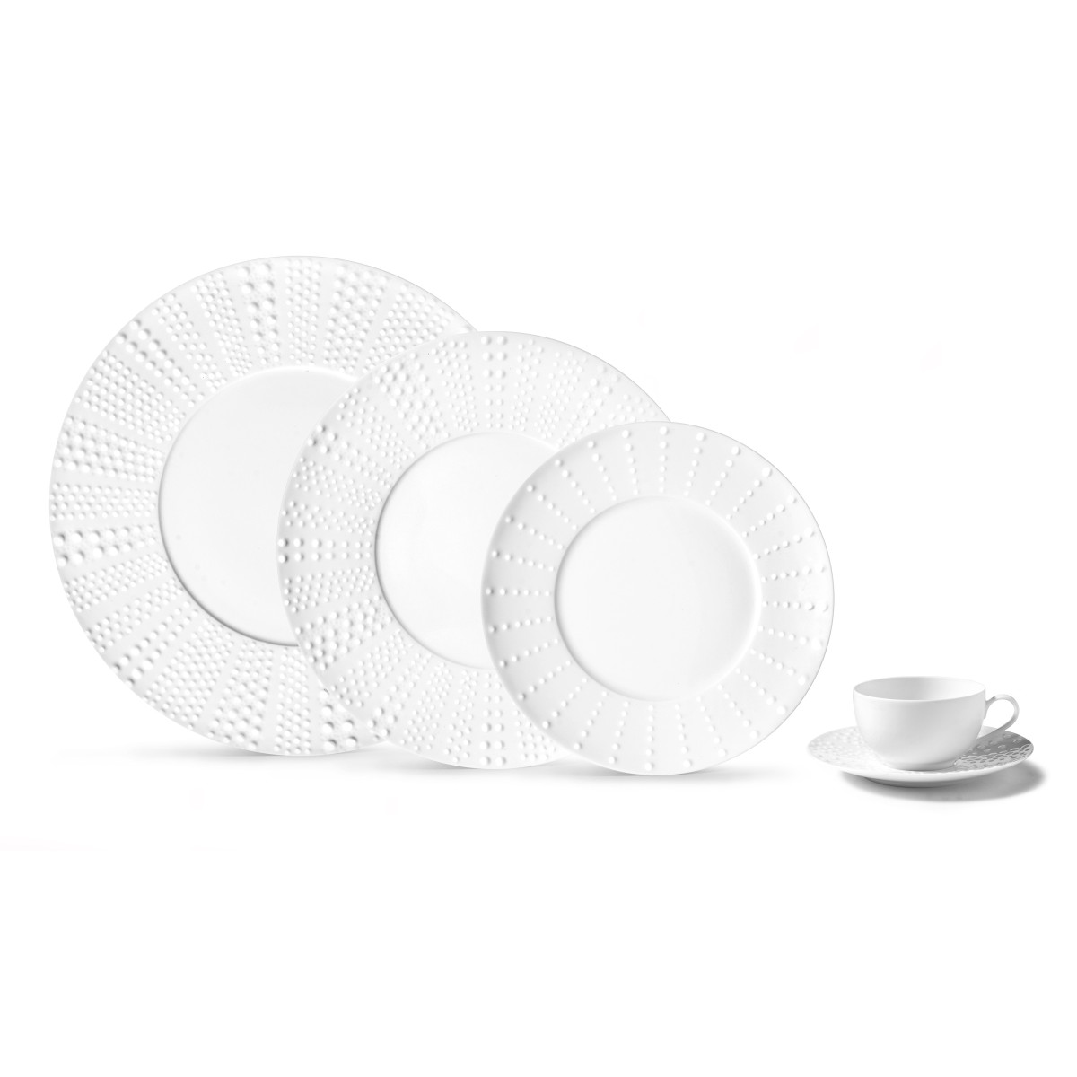 Sania brillant - assiette dessert 21.5 cm (lot de 6) | Blanc MEDARD DE NOBLAT Maison
