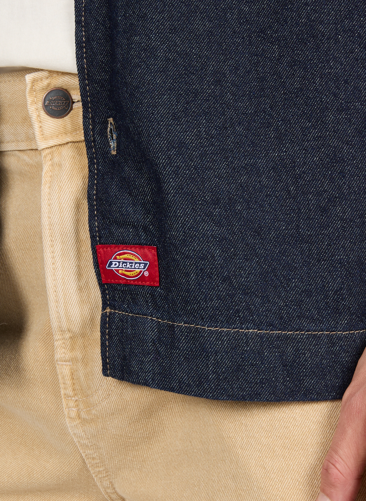 Chemise à manches courtes en denim de coton DICKIES Bleu