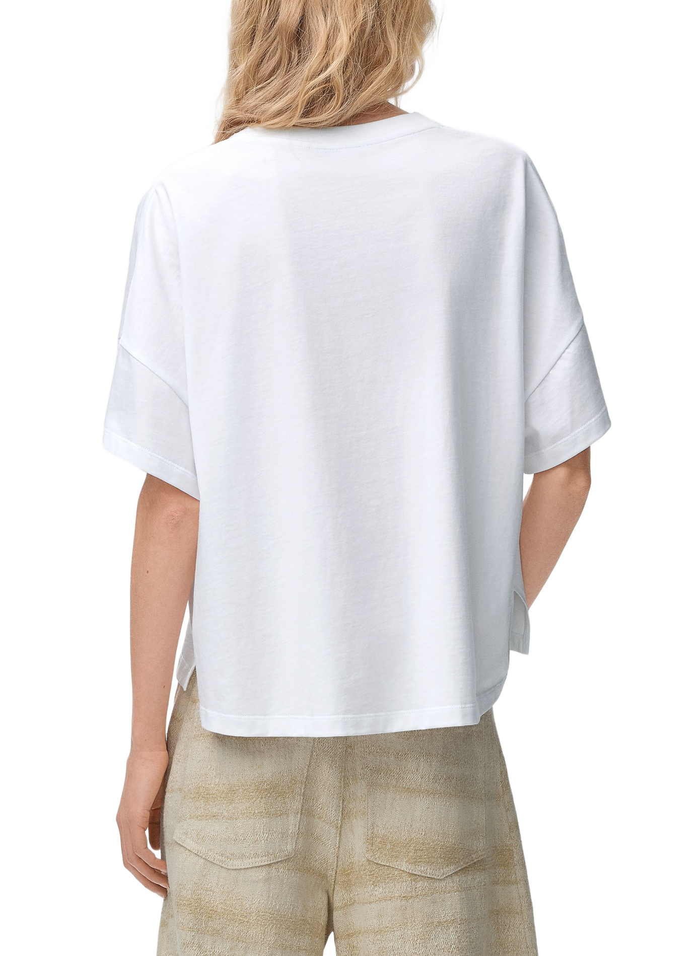 Straight embroidered cotton t-shirt LOEWE White