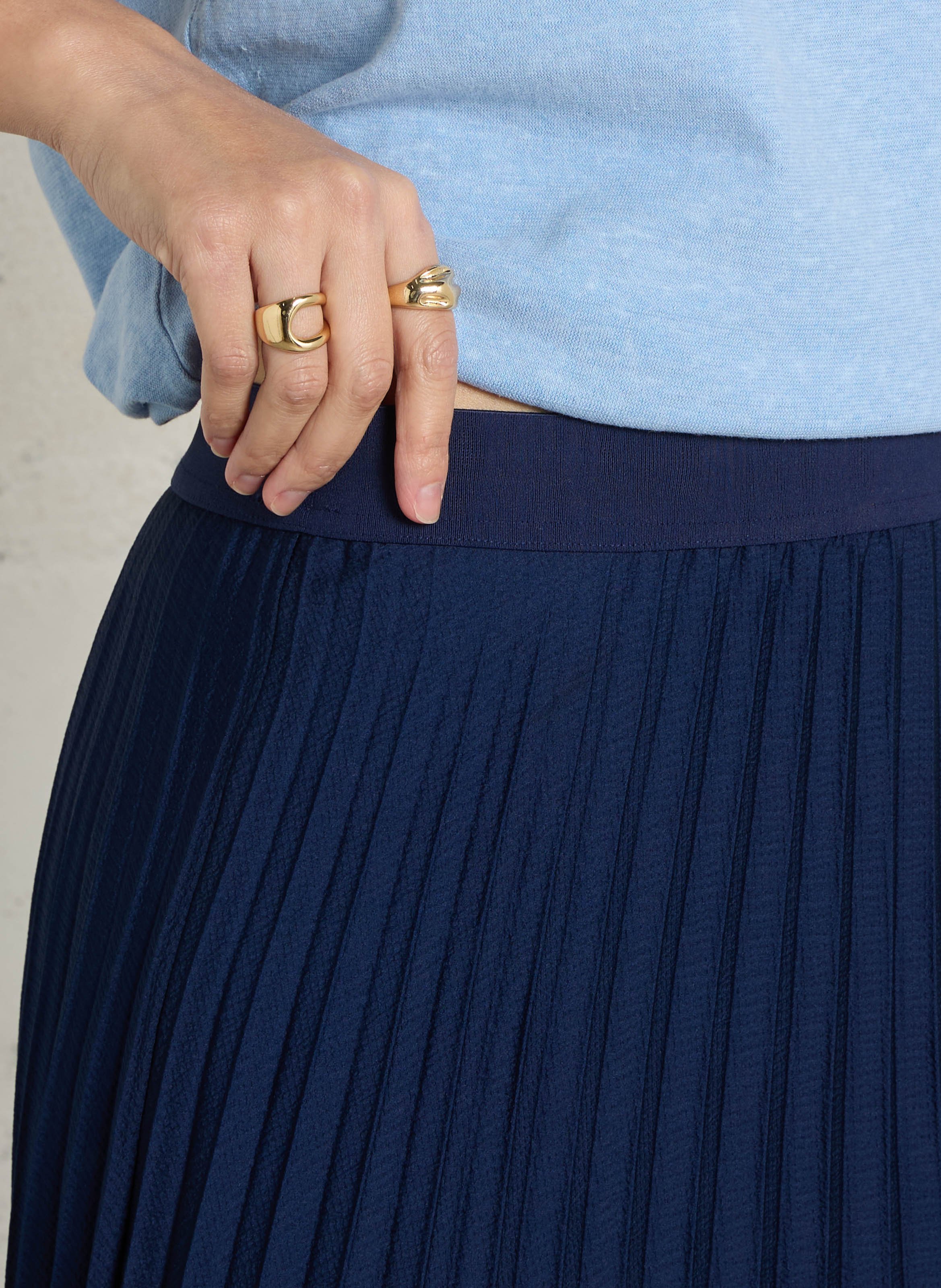 Jupe midi plissée esther MAISON 123 Bleu