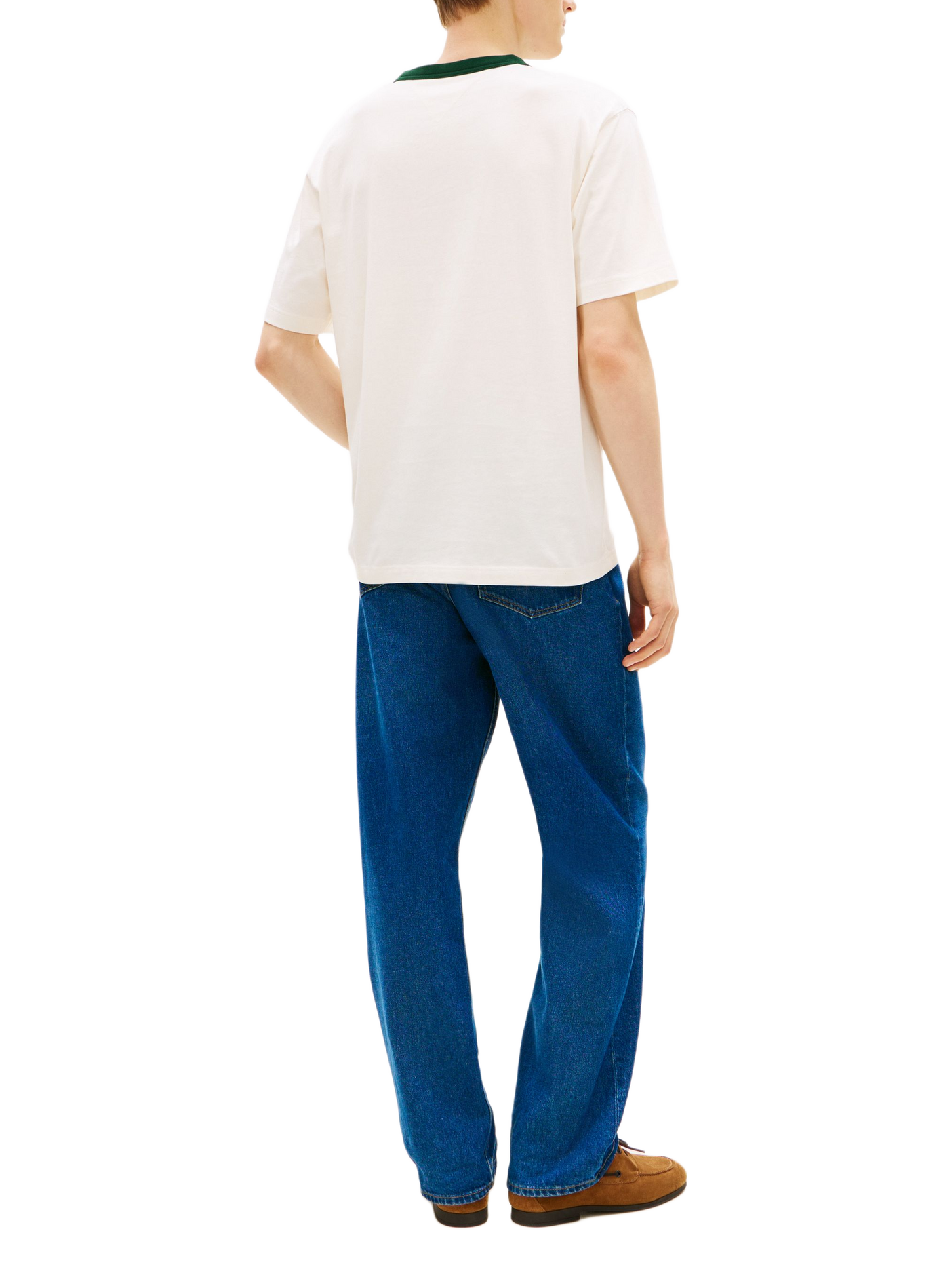 Round-neck printed cotton T-shirt TOMMY HILFIGER Beige