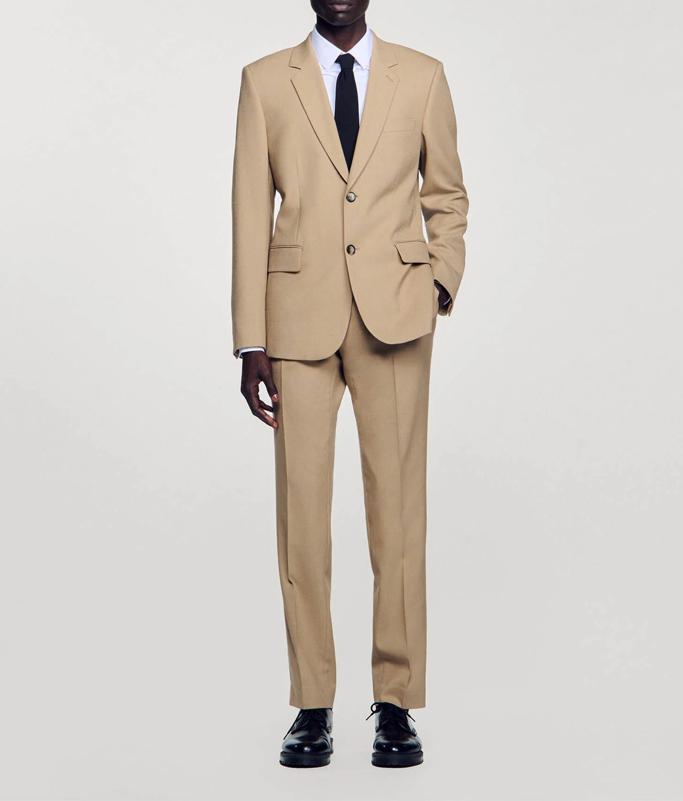 Veste de costume droite SANDRO Beige