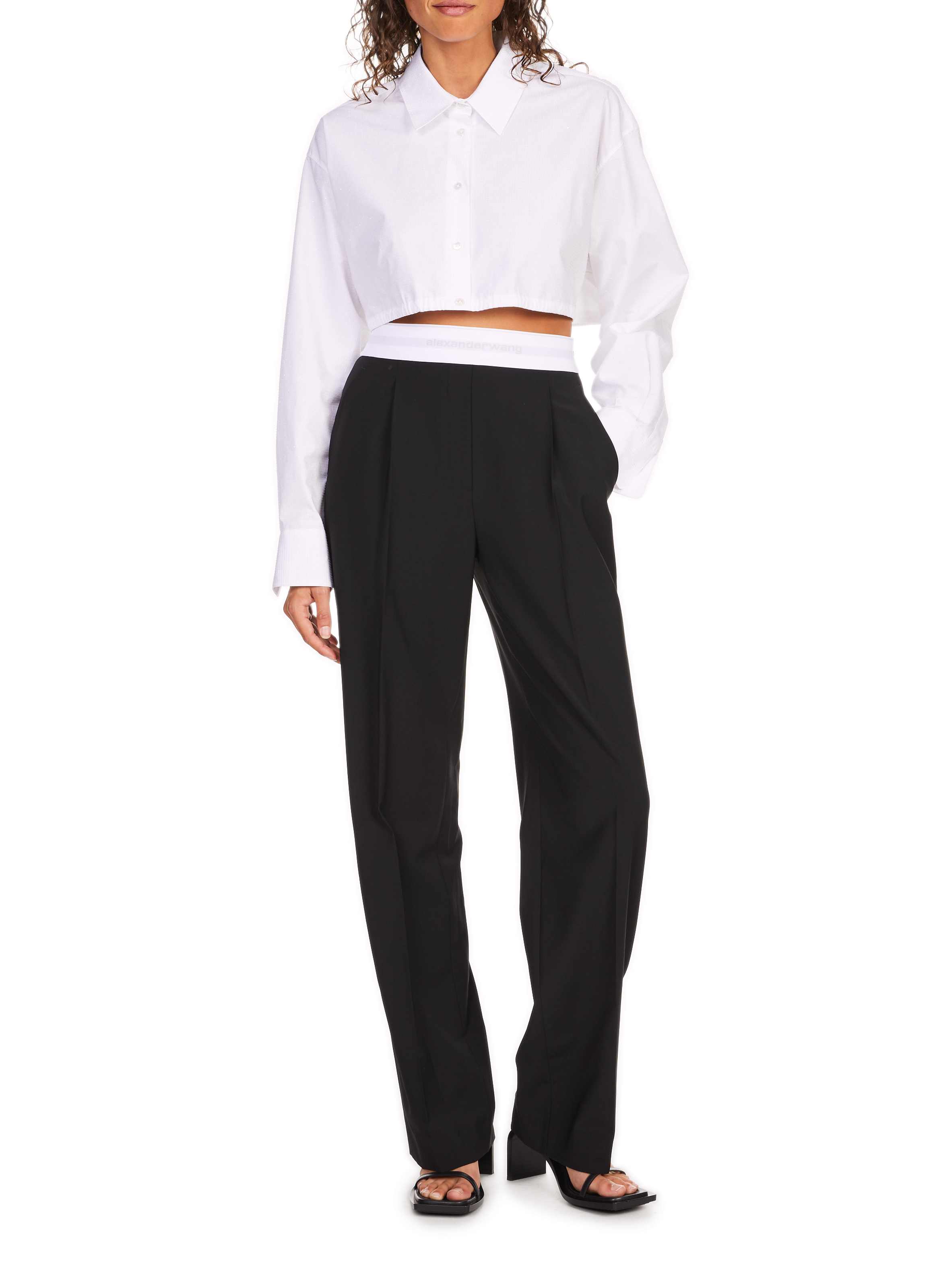 Pantalon tailleur en laine ALEXANDER WANG Noir