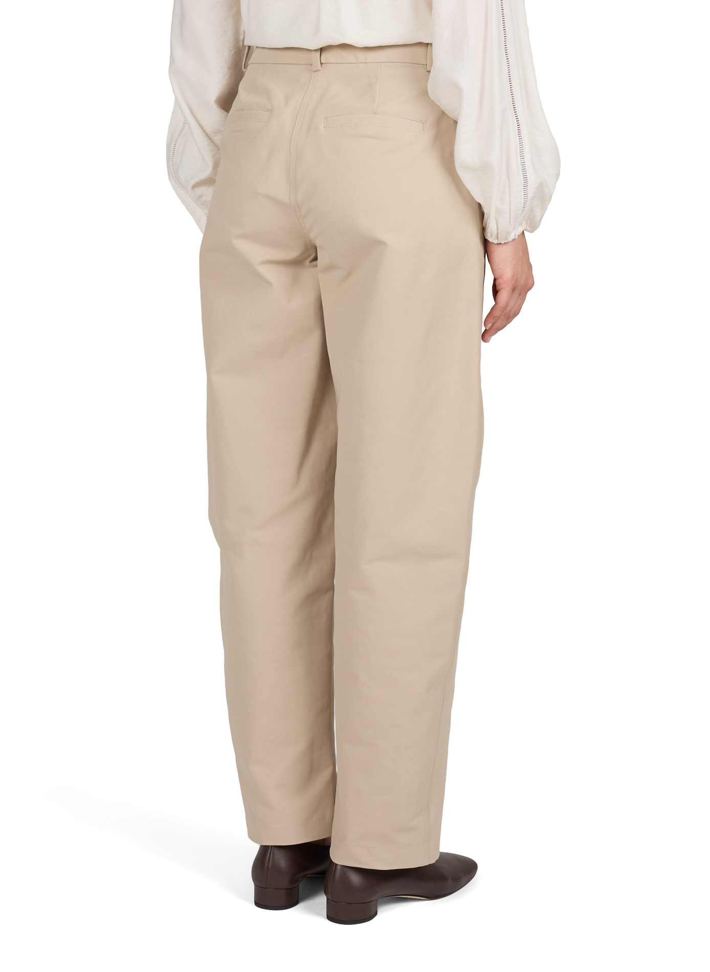 Pantalon barrel en coton mélangé OBJECT Beige