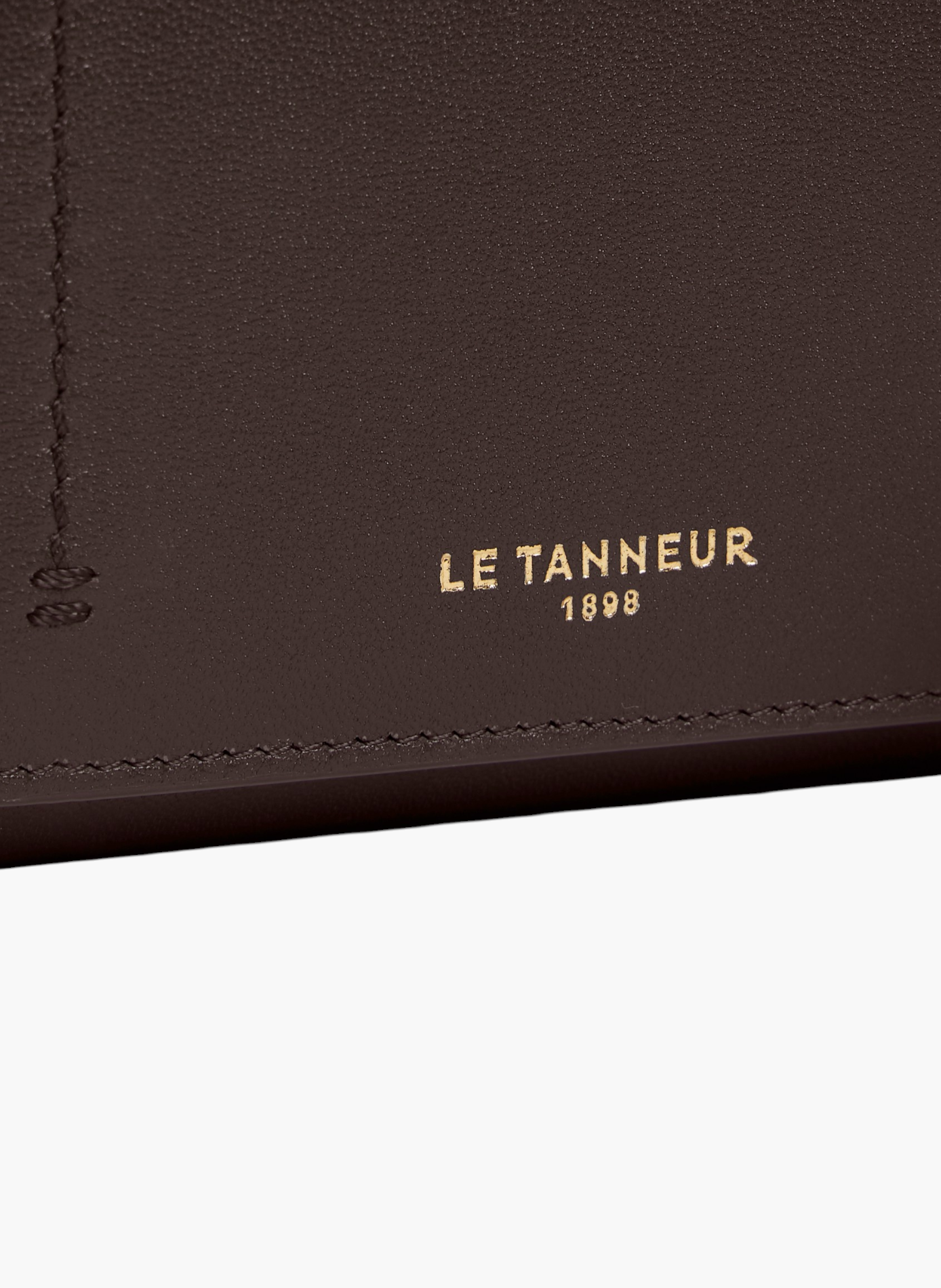 Petit portefeuille à rabat louison en cuir lisse LE TANNEUR Marron