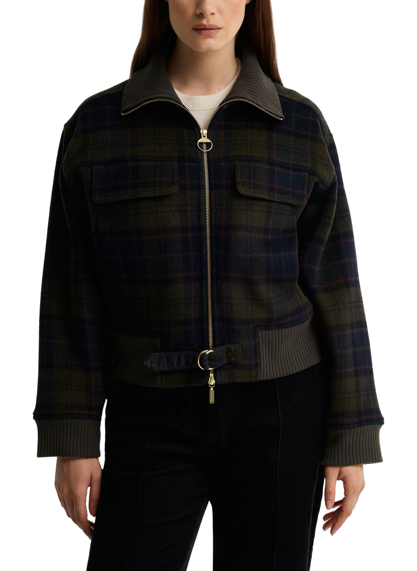 Straight trucker collar checked wool blend jacket BARBOUR Multicolour