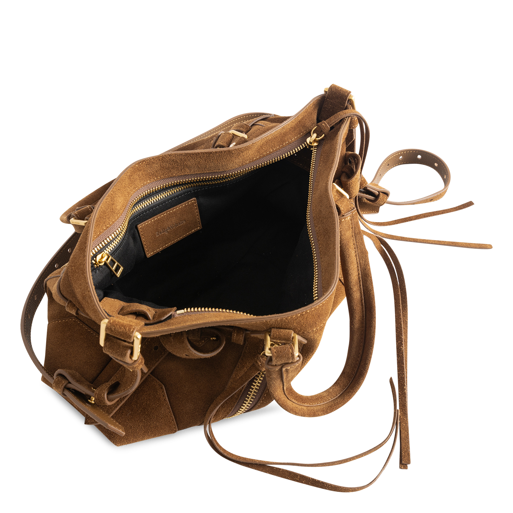 Schoudertas van suède leer Madison ZADIG&VOLTAIRE Bruin