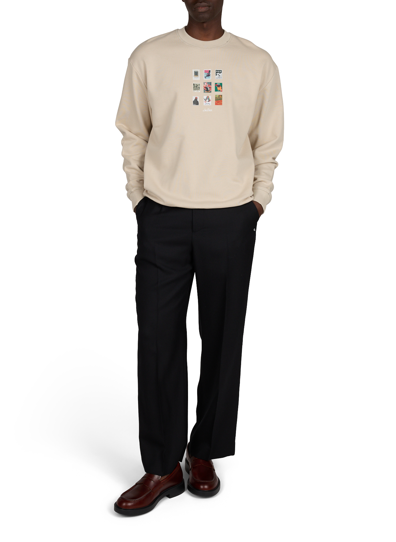 Oversized cotton sweatshirt LES DEUX Beige