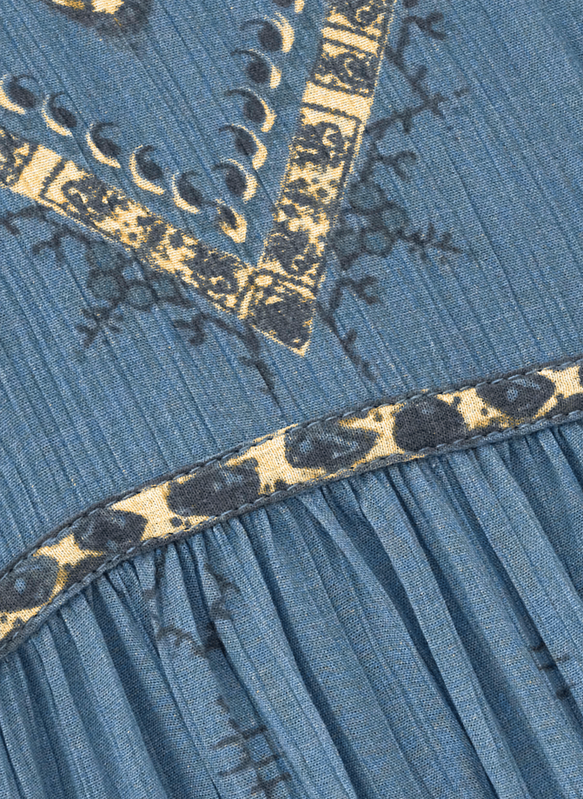 Robe courte droite imprimée poly BA&SH Bleu
