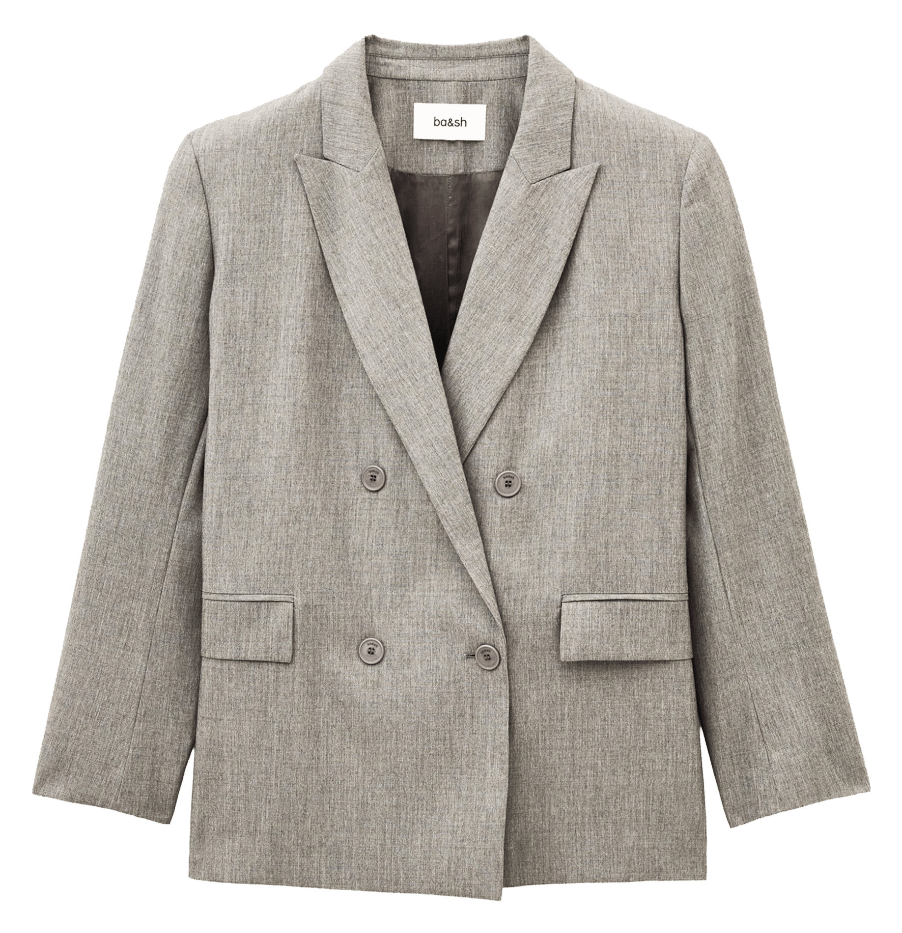 Rechte blazer met kraag in effen claro. BA&SH Grijs