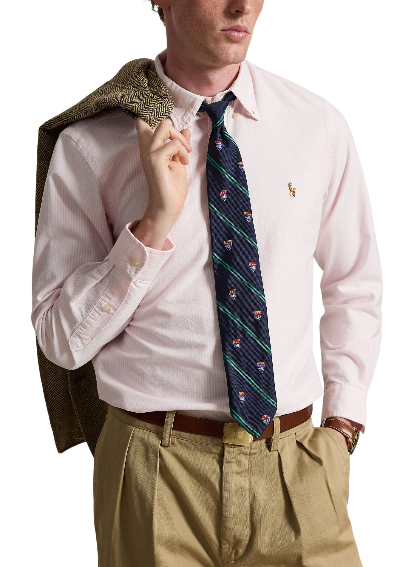 Chemise à rayures en coton  | Rose POLO RALPH LAUREN Homme