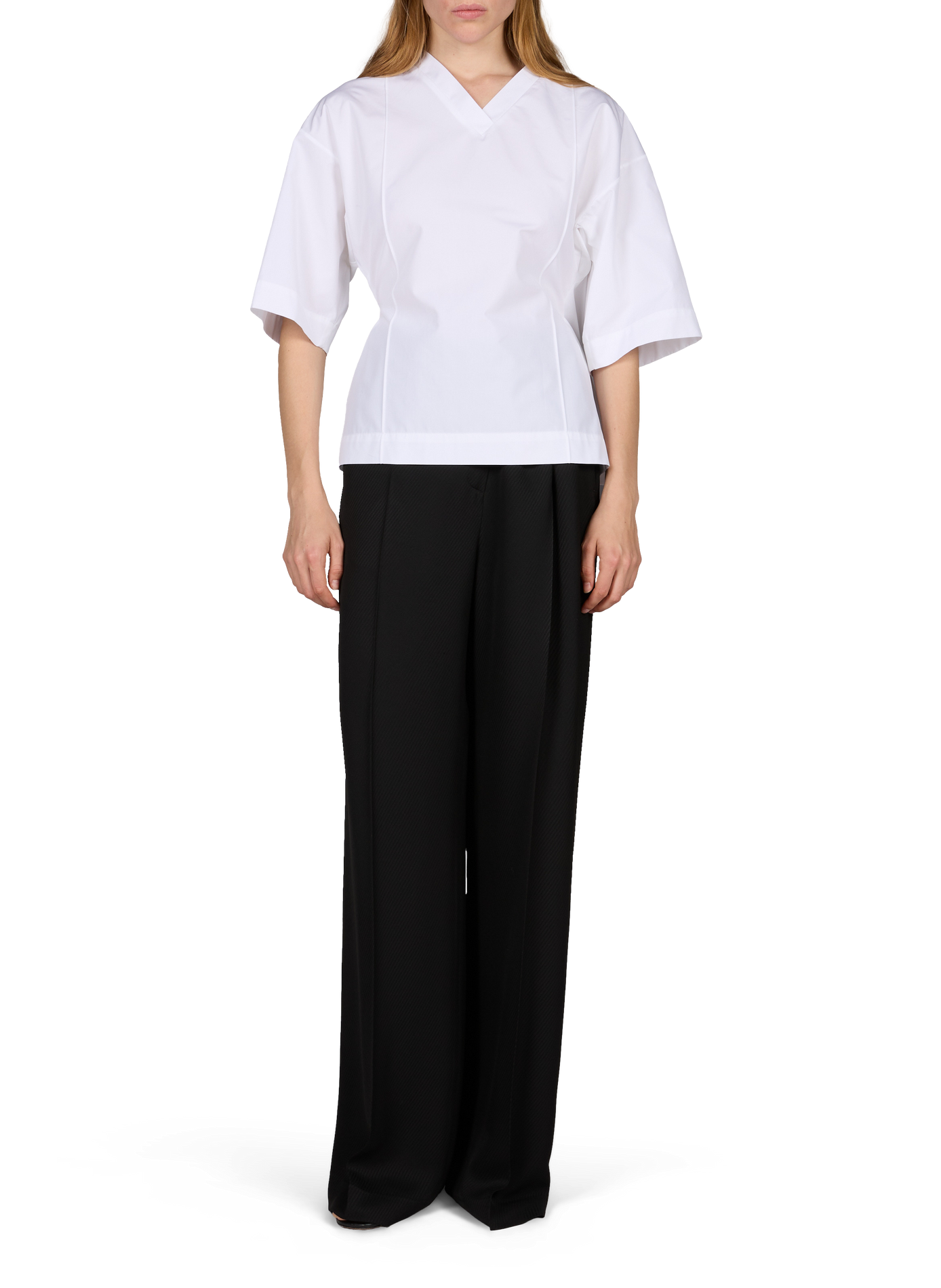 Pantalon droit à plis CALVIN KLEIN COLLECTION Noir