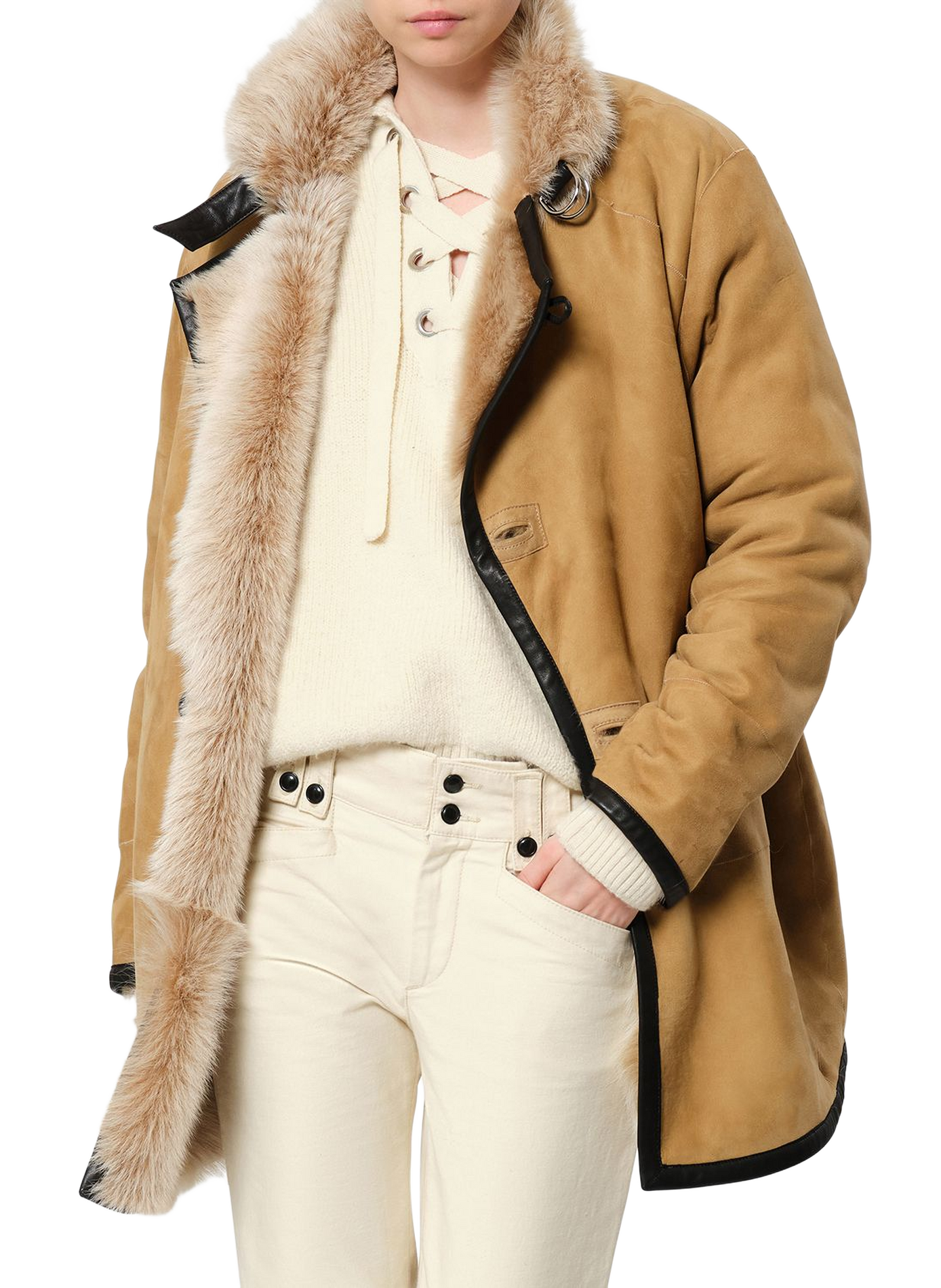 Omkeerbare Rema-mantel van lamswol ISABEL MARANT Wit