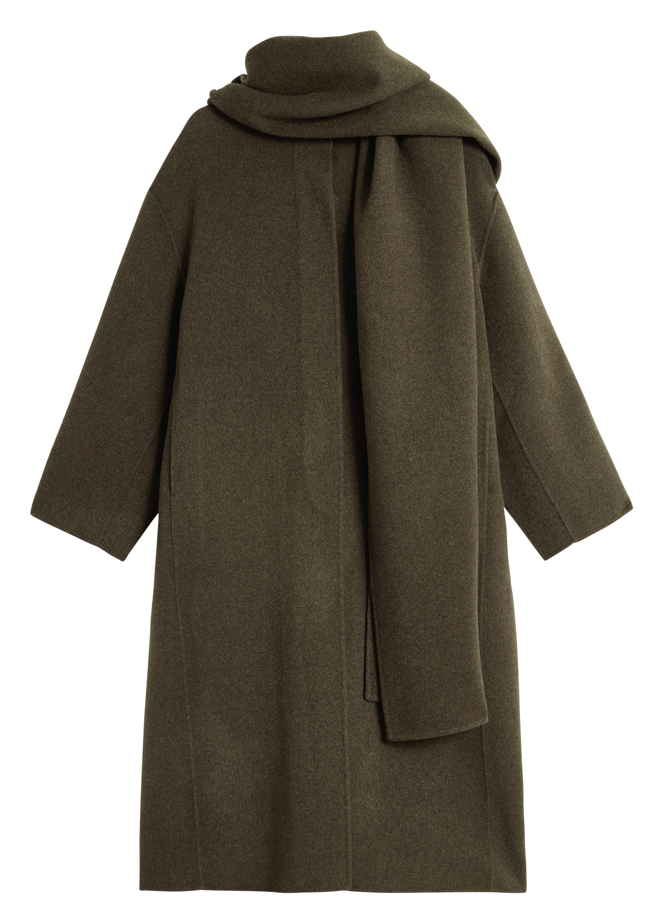Manteau oversize à écharpé en laine mélangée finn SOEUR Kaki