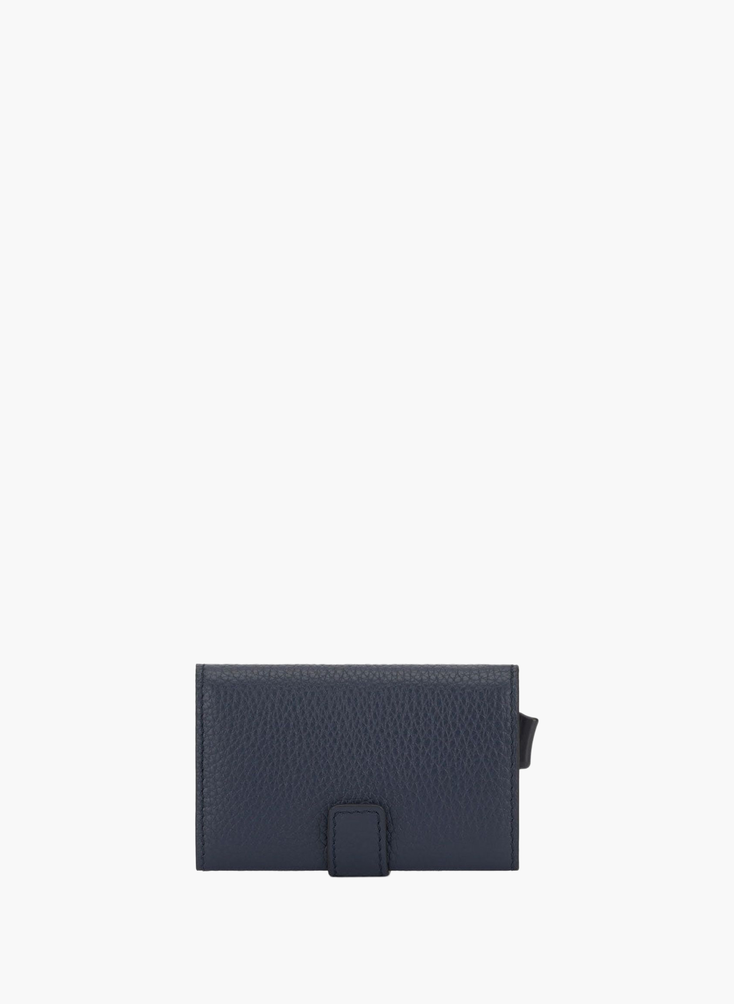 Metal and leather pop-up card holder PIQUADRO Blue