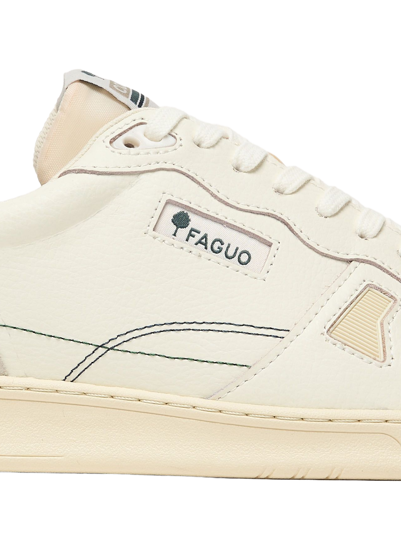 Mixed leather sneakers FAGUO White