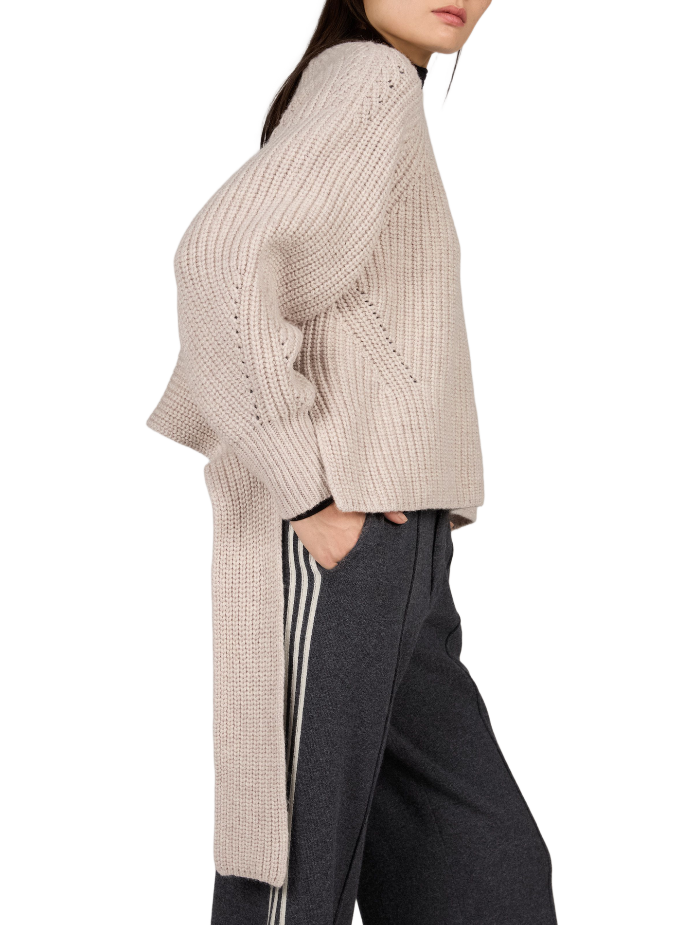 Oversize-Pullover MYLENE aus Wolle BERENICE Beige