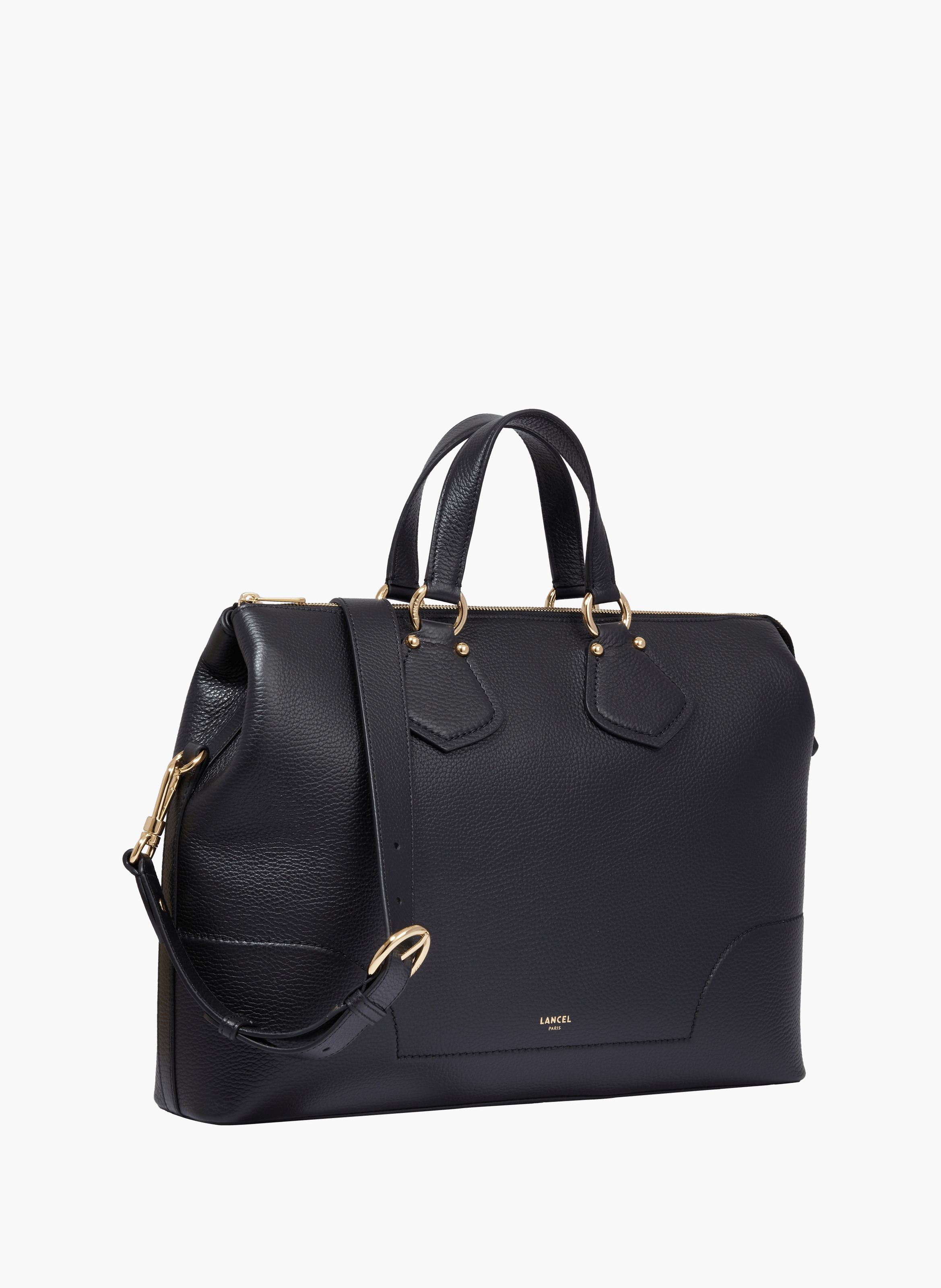Lancel neo izy leather business bag LANCEL Black
