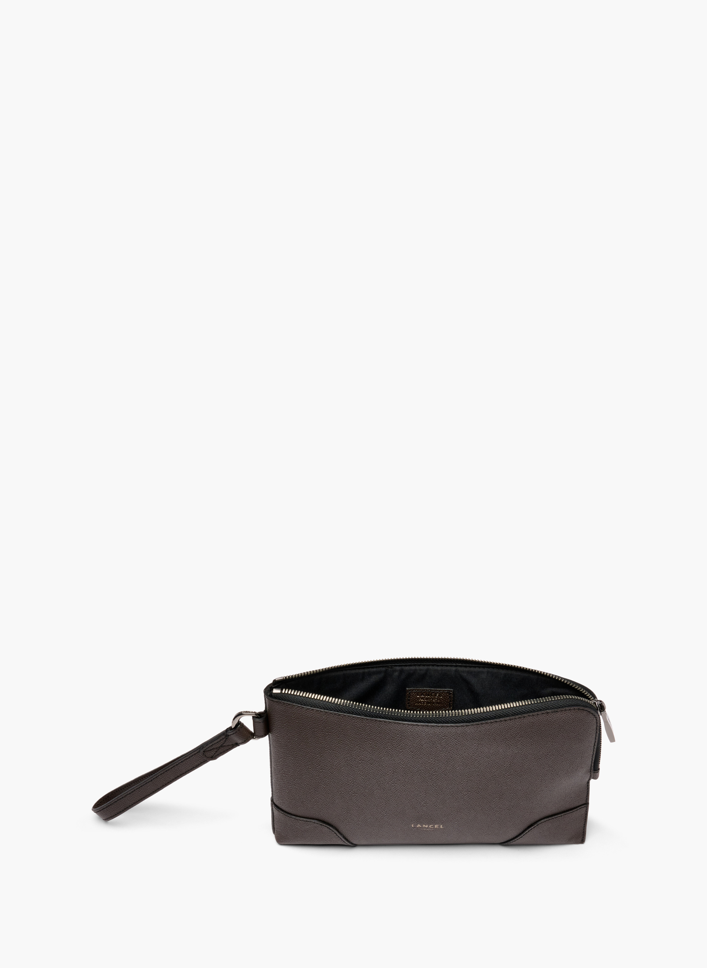 Pochette zippée s charlie de lancel en cuir LANCEL Gris