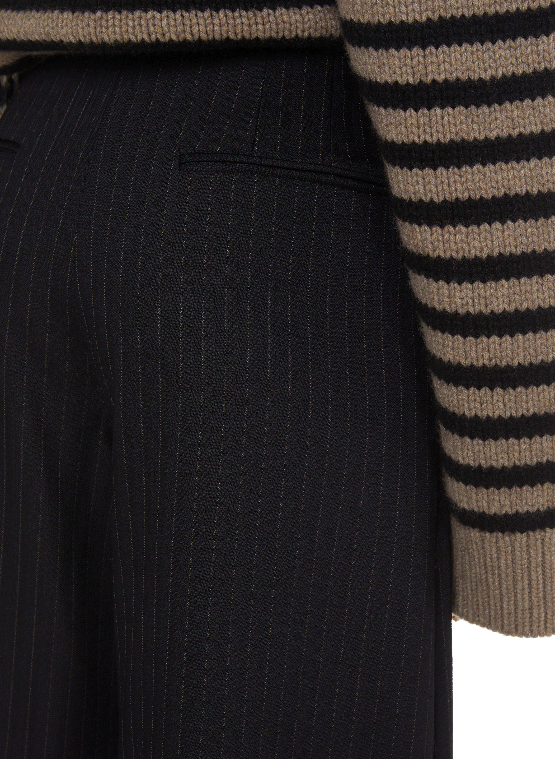 Pantalon rayé en laine vierge  KHAITE Bleu