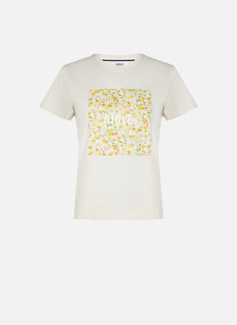 Bedrucktes Baumwoll-T-Shirt BeigeAIGLE 