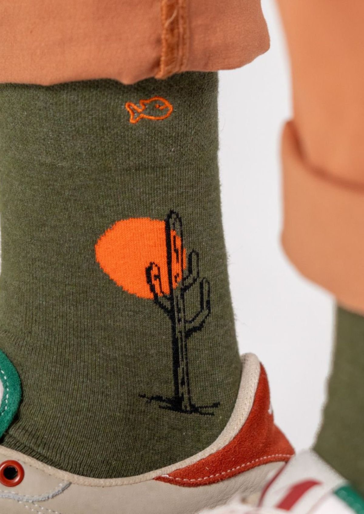 Chaussettes en coton peigné à motifs BILLYBELT Vert